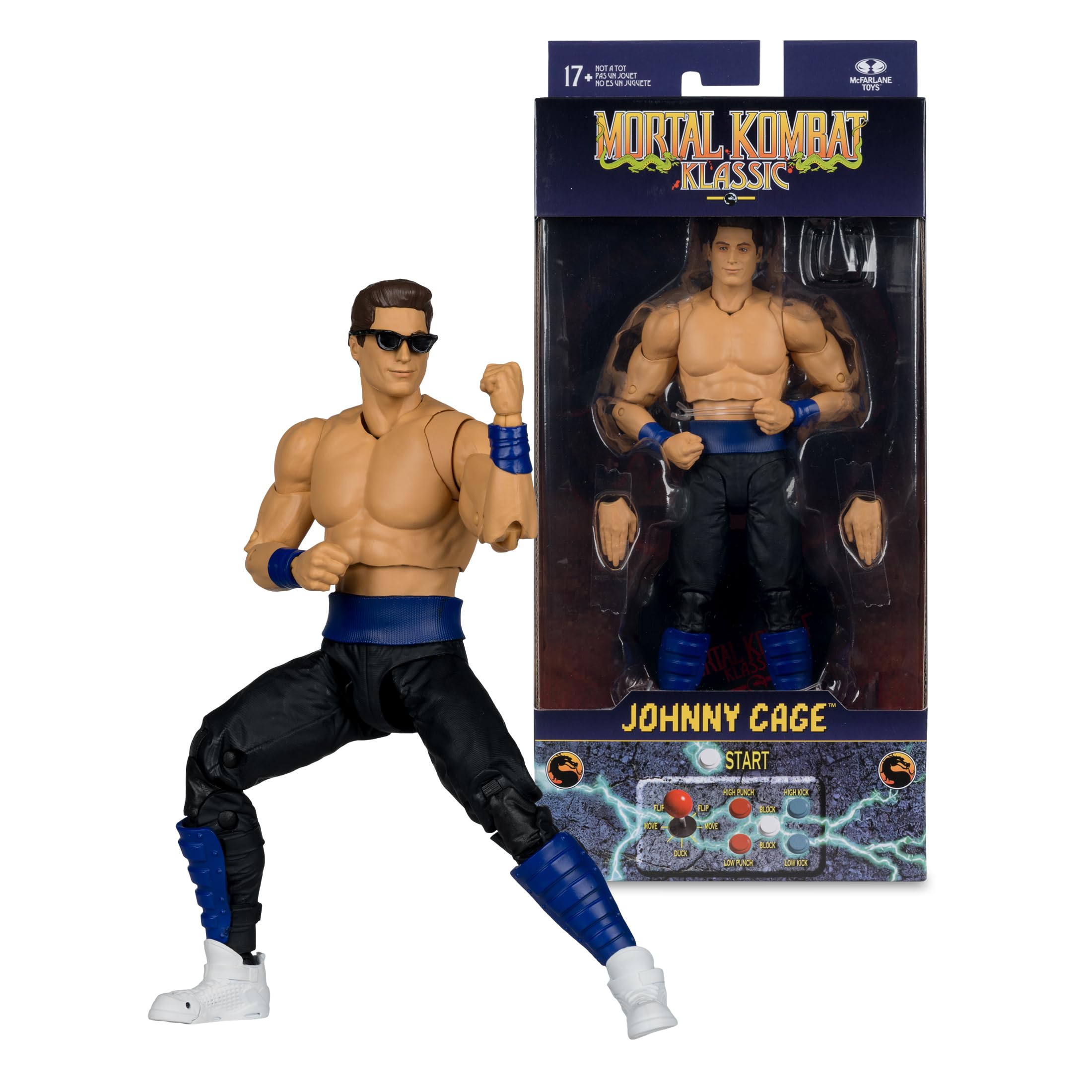 McFarlane Mortal Kombat Klassic Johnny Cage 7in Action Figure | Ultra Articulation | Plastic 3