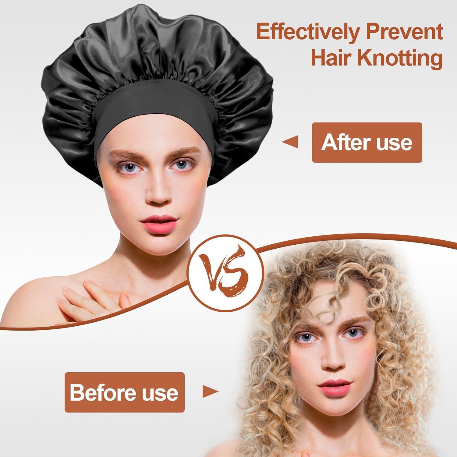 MOXYOY Silk Bonnet - Protects Hair While Sleeping | Breathable | Reusable 3