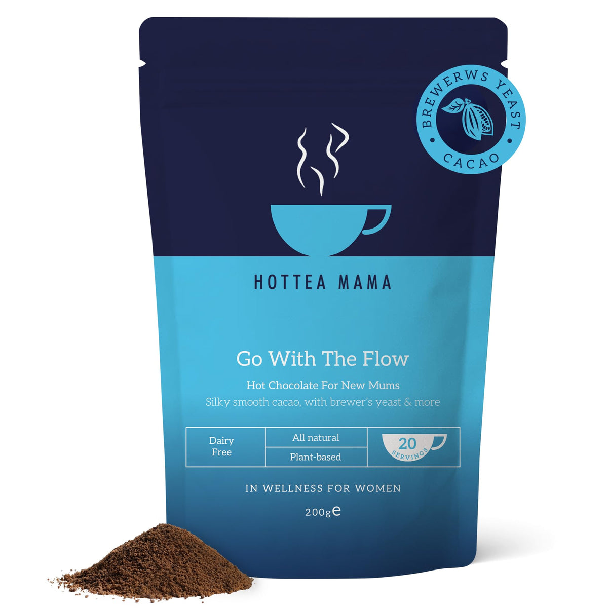 HotTea Mama Go With The Flow Breastfeeding Support Hot Chocolate - 41% Cacao, 200 g