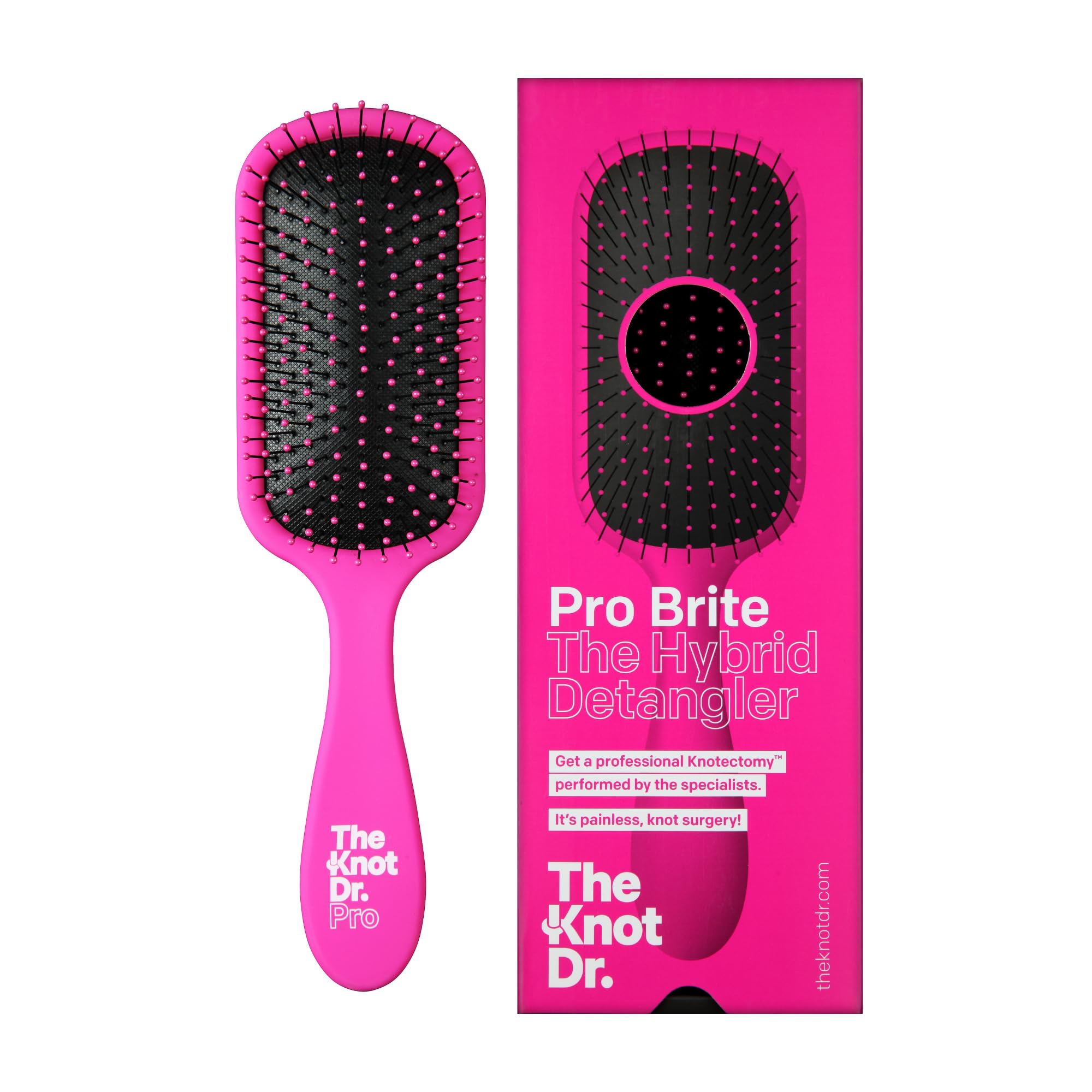 THE KNOT DR. Detangle Hair Brush - Pain-Free Detangling | Wet/Dry Use | Pink