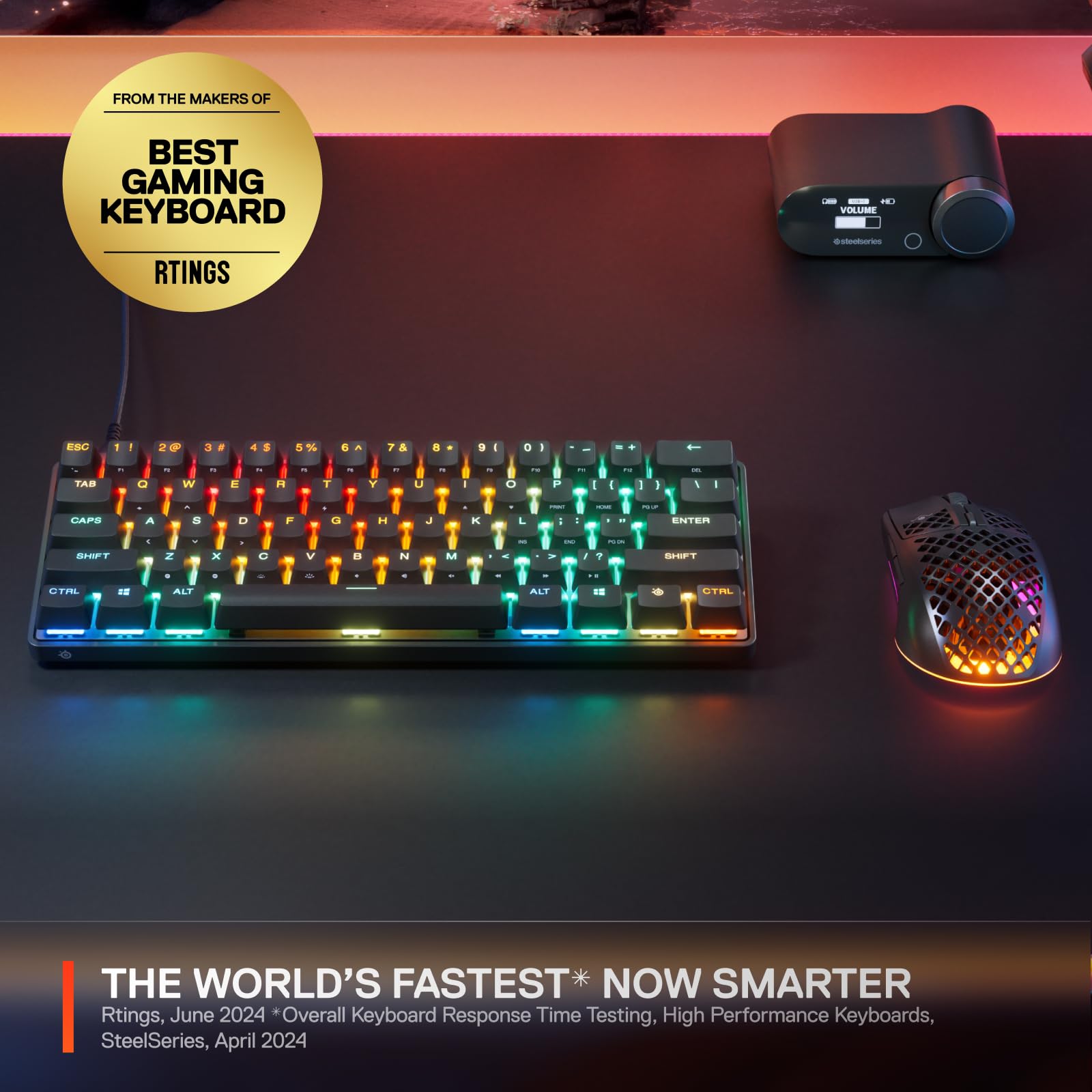 SteelSeries Apex Pro Mini Gen 3 - 60% Gaming Keyboard - OmniPoint 3.0 Hall Effect Switches - English QWERTY 7