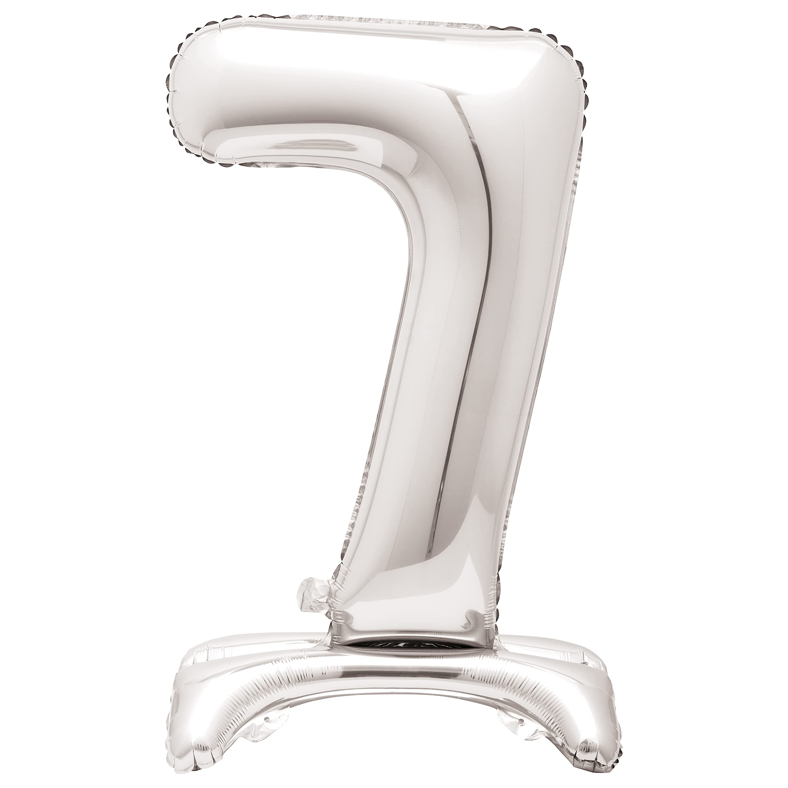Majestic Silver Number 7 Foil Balloon - 76cm Standalone Party Decor for Milestone Celebrations