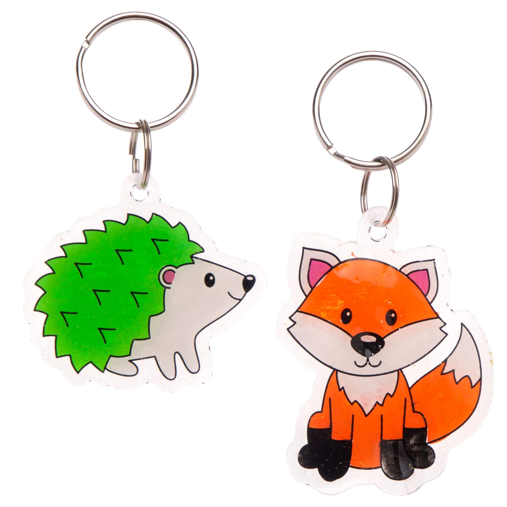 Baker Ross AW870 Woodland Animal Super Shrink Keyrings Craft Kit 3