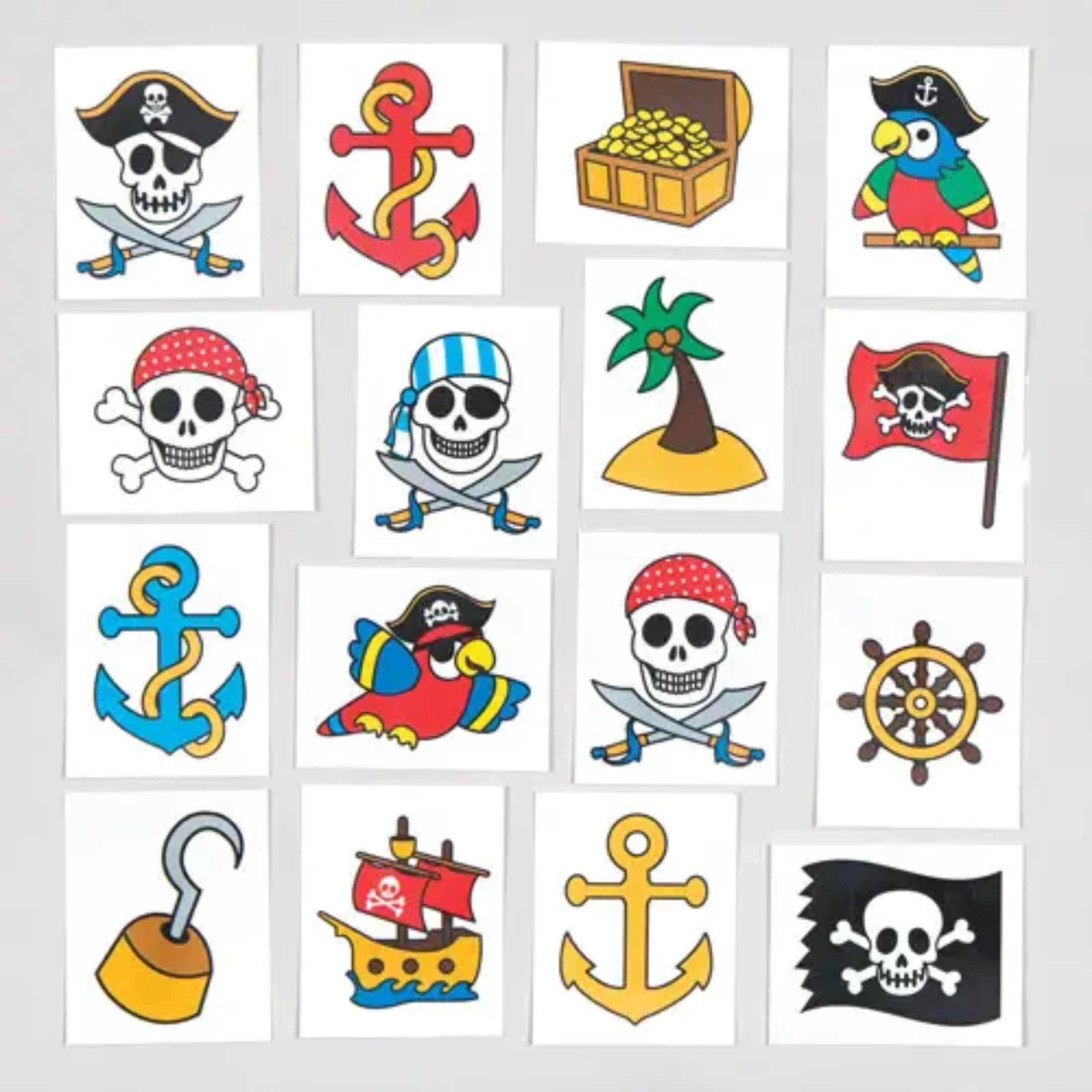 Baker Ross Pesky Pirate Temporary Tattoos - 48 Tattoos in 24 Designs for Kids | Fake Tattoos for Parties 1