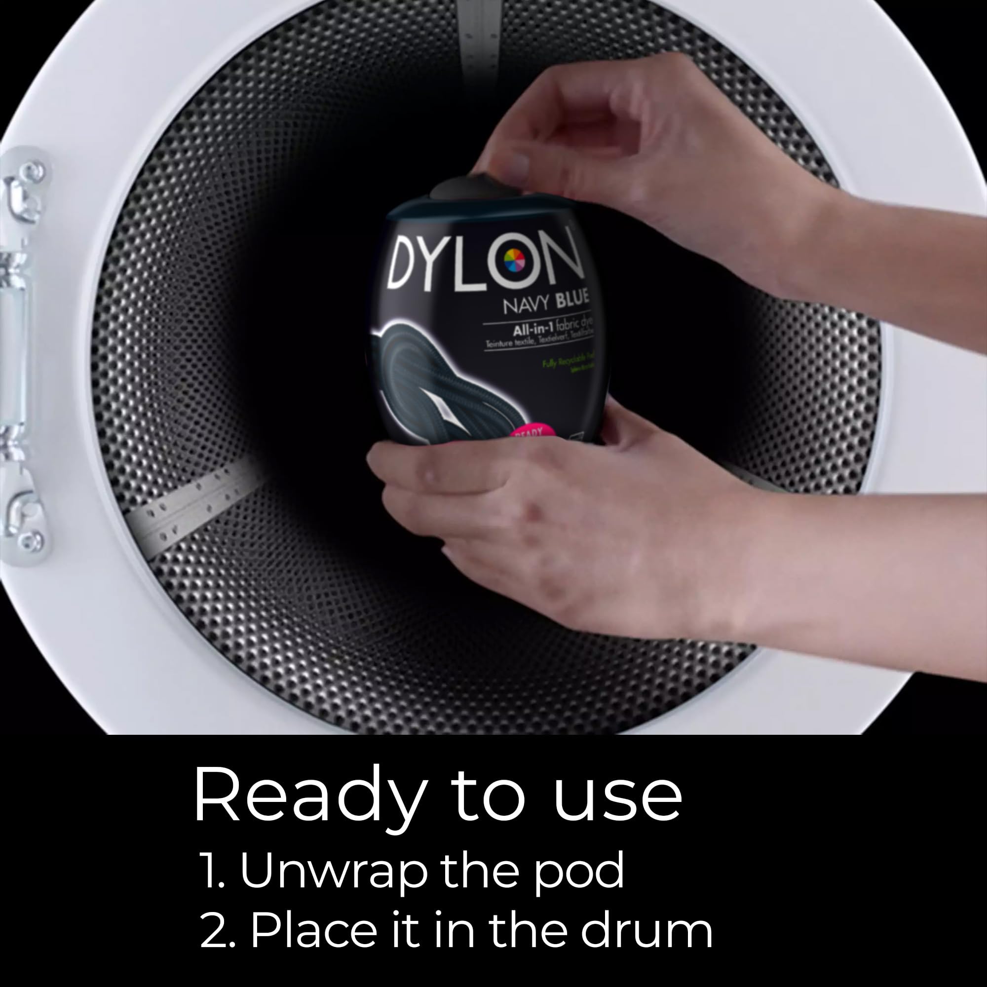 DYLON - Washing Machine Fabric Dye Pod for Clothes & Soft Furnishings, 350g – Navy Blue 8