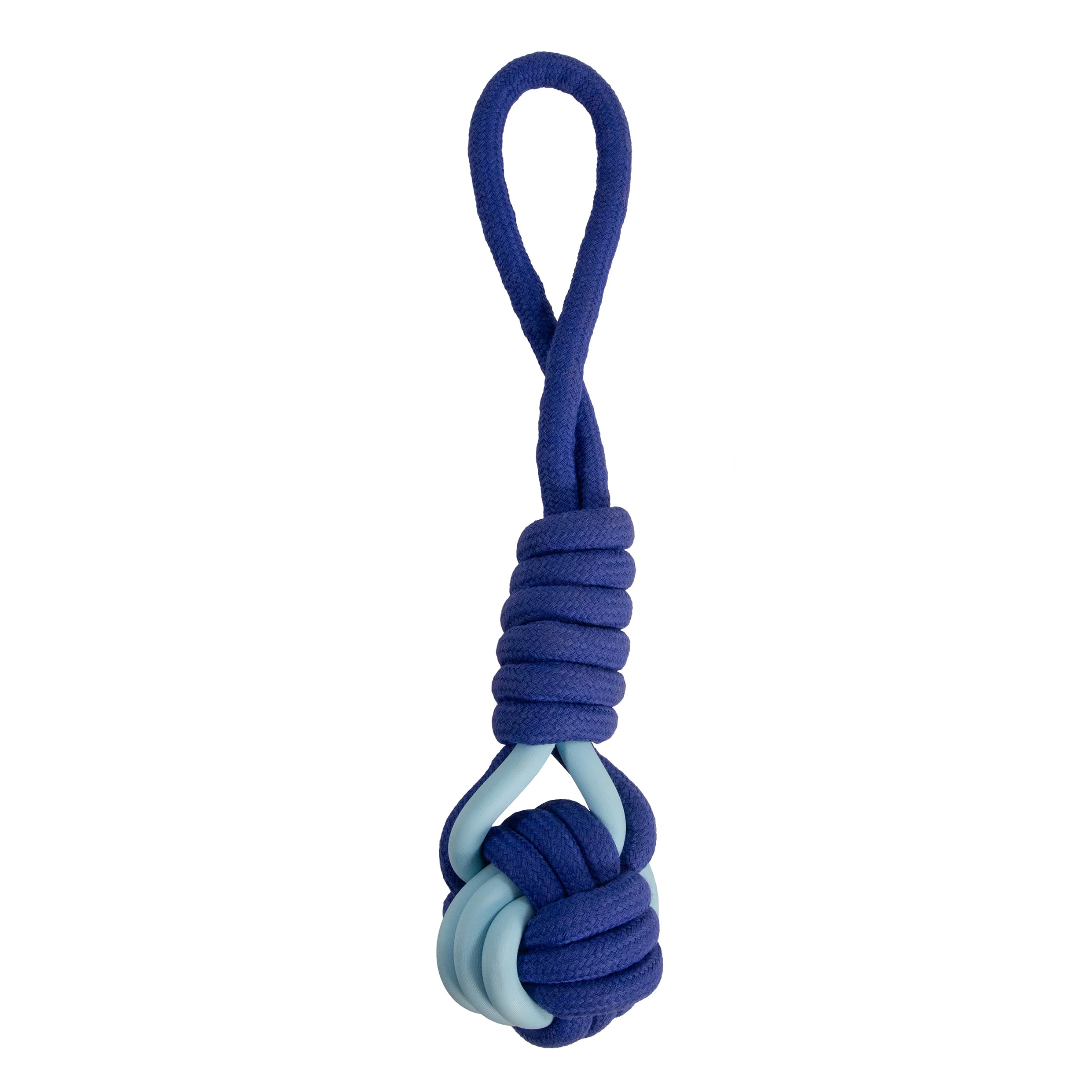 Rosewood Battersea Rope and Rubber Tug Dog Toy - Blue, Durable Chew Toy for Large Breeds