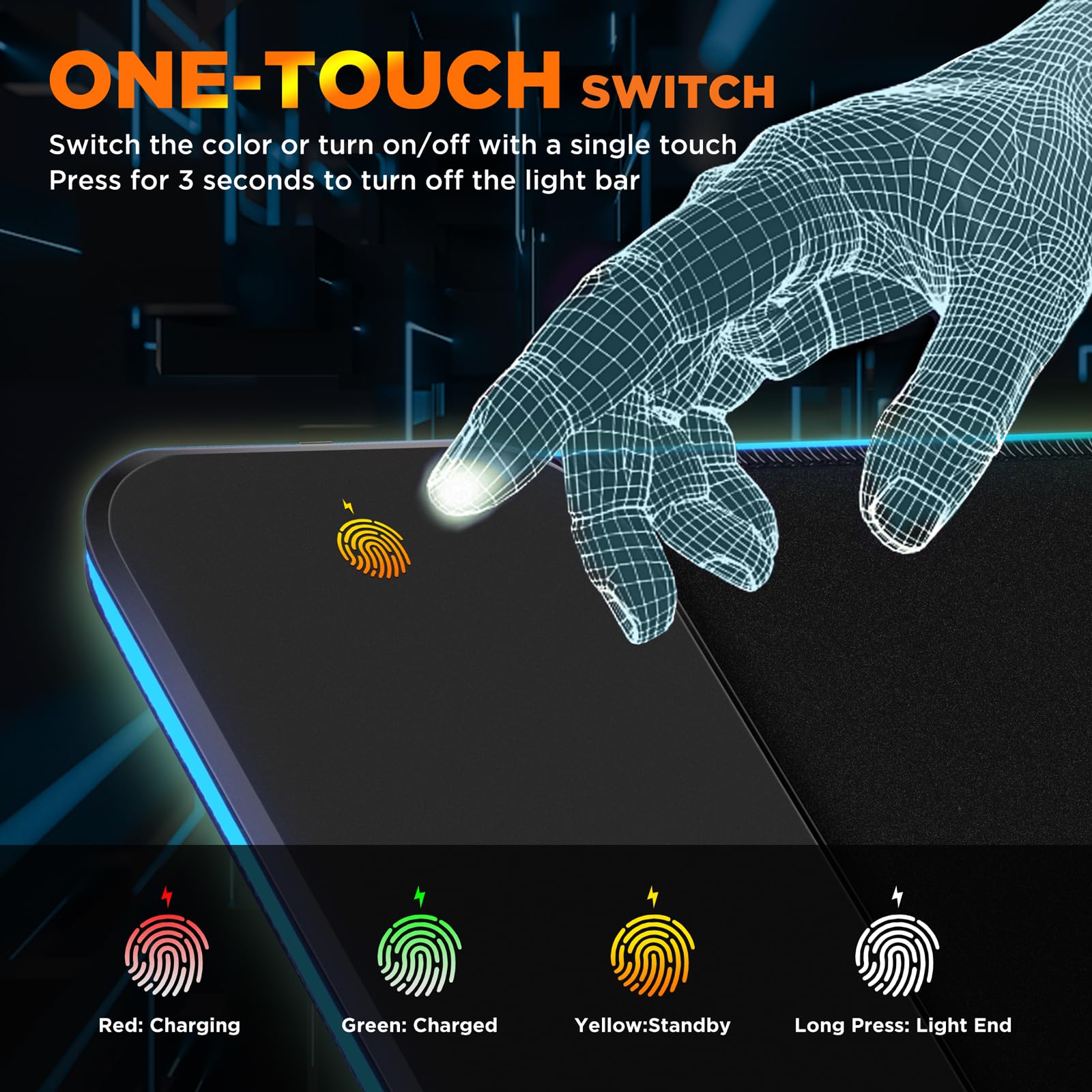 Gimars RGB Gaming Mouse Pad with 15W Wireless Charging, XL 800x300mm Micro Woven Fabric Mat 17
