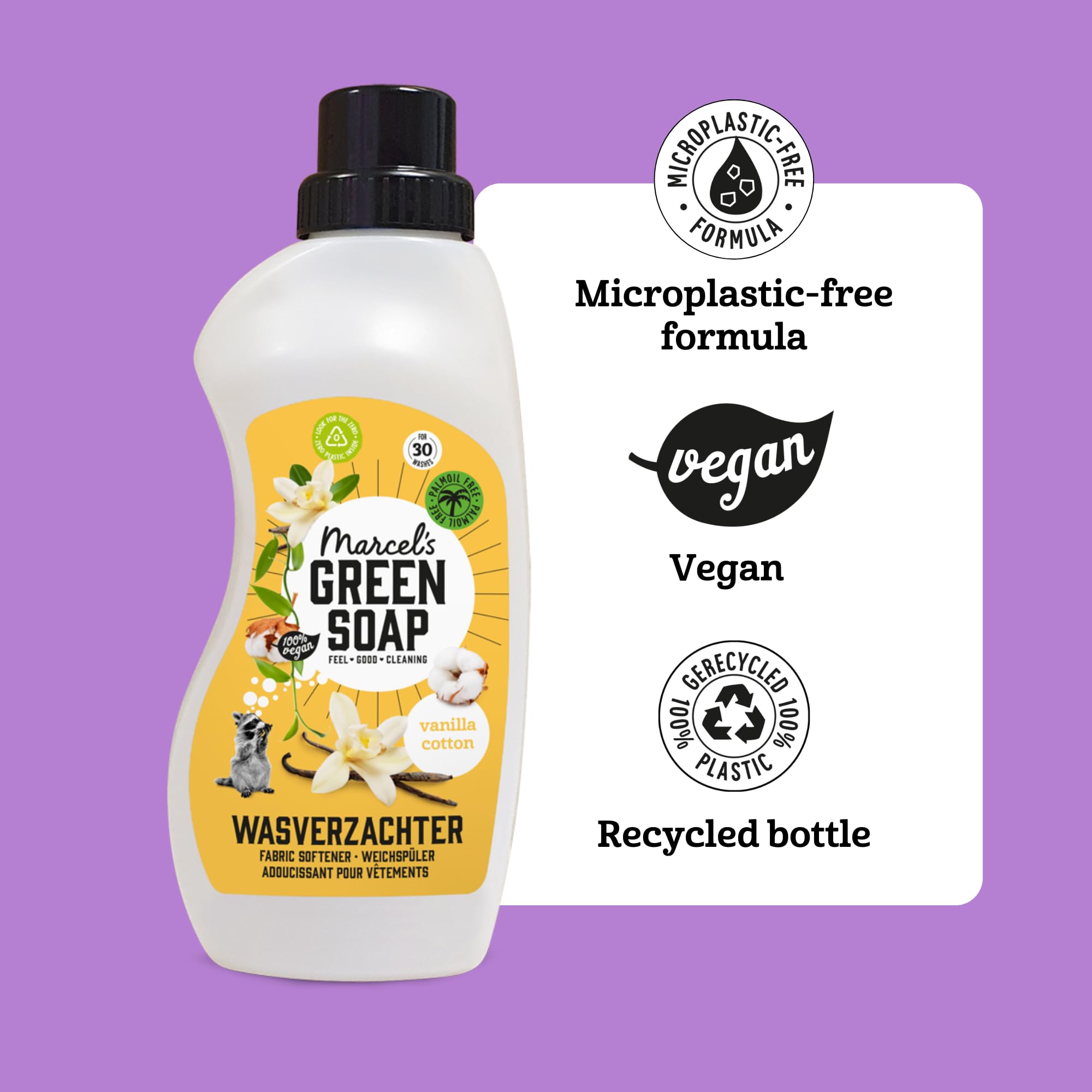 Marcel's Green Soap - Vanilla & Cotton Fabric Conditioner (900ml) 2