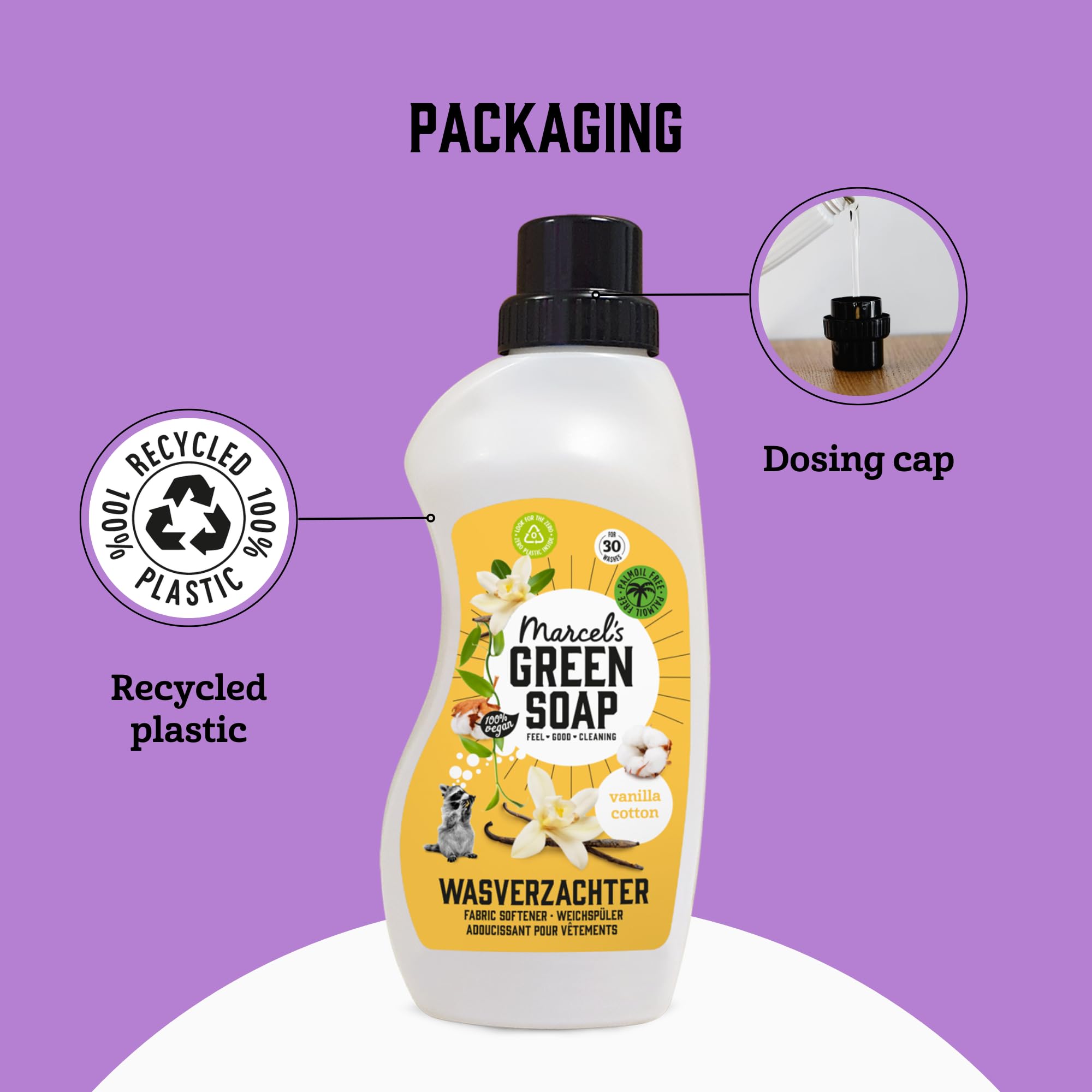 Marcel's Green Soap - Vanilla & Cotton Fabric Conditioner (900ml) 3