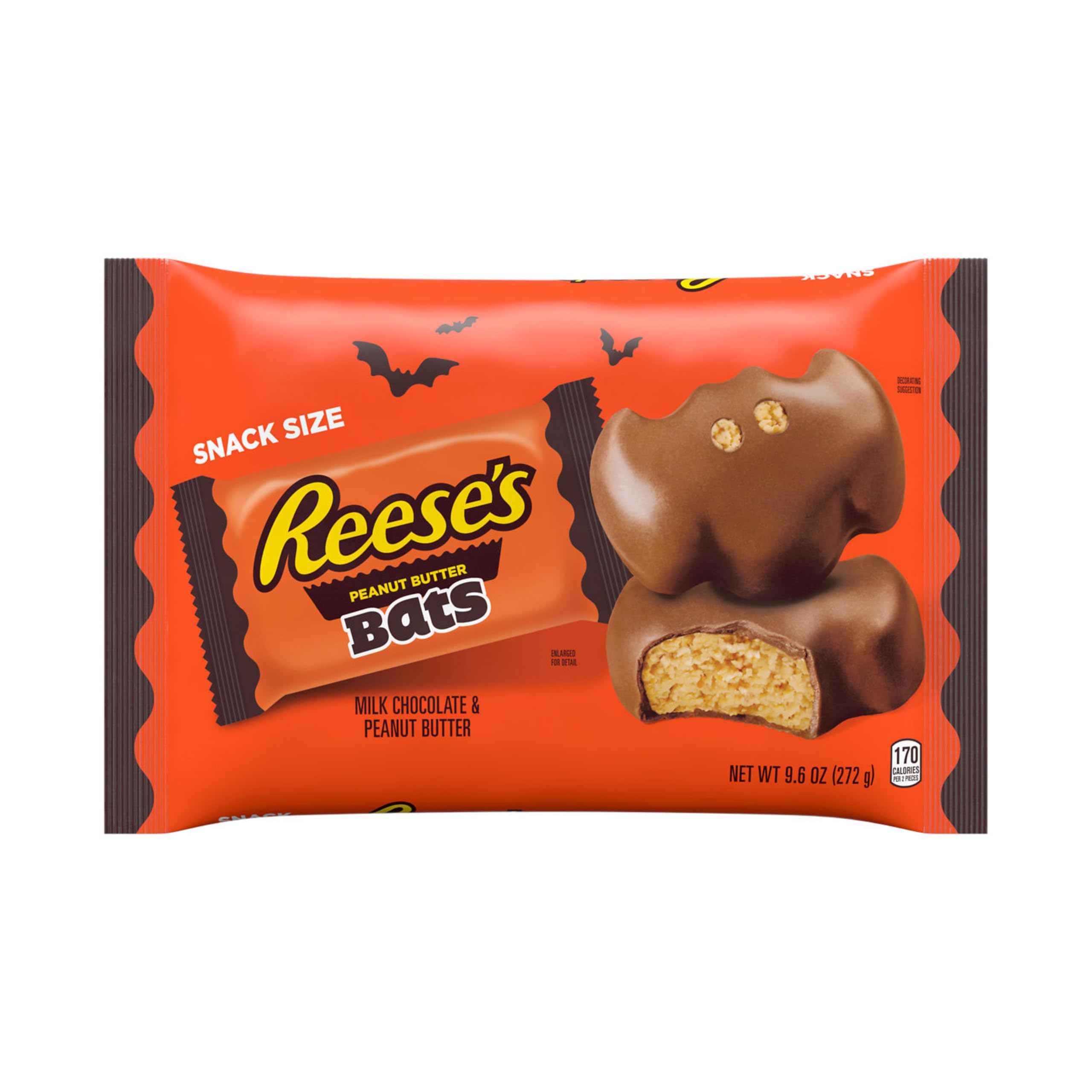 Reese's Peanut Butter Bats Snack Size Halloween Candy Bag 272g 10
