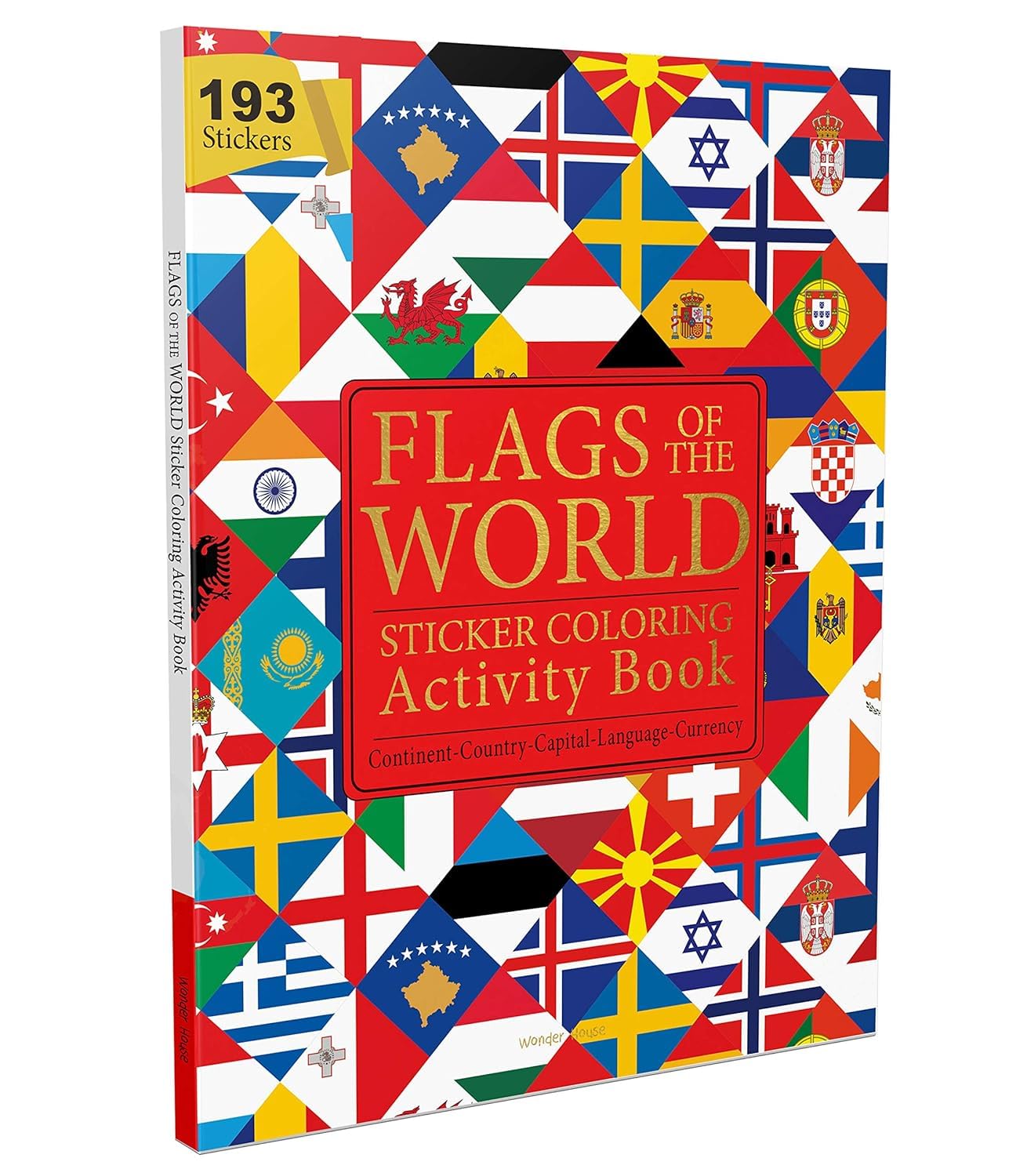 Wonder House Flags of the World Sticker Coloring Activity Book - Ages 5-10 | 72 Pages | English 1