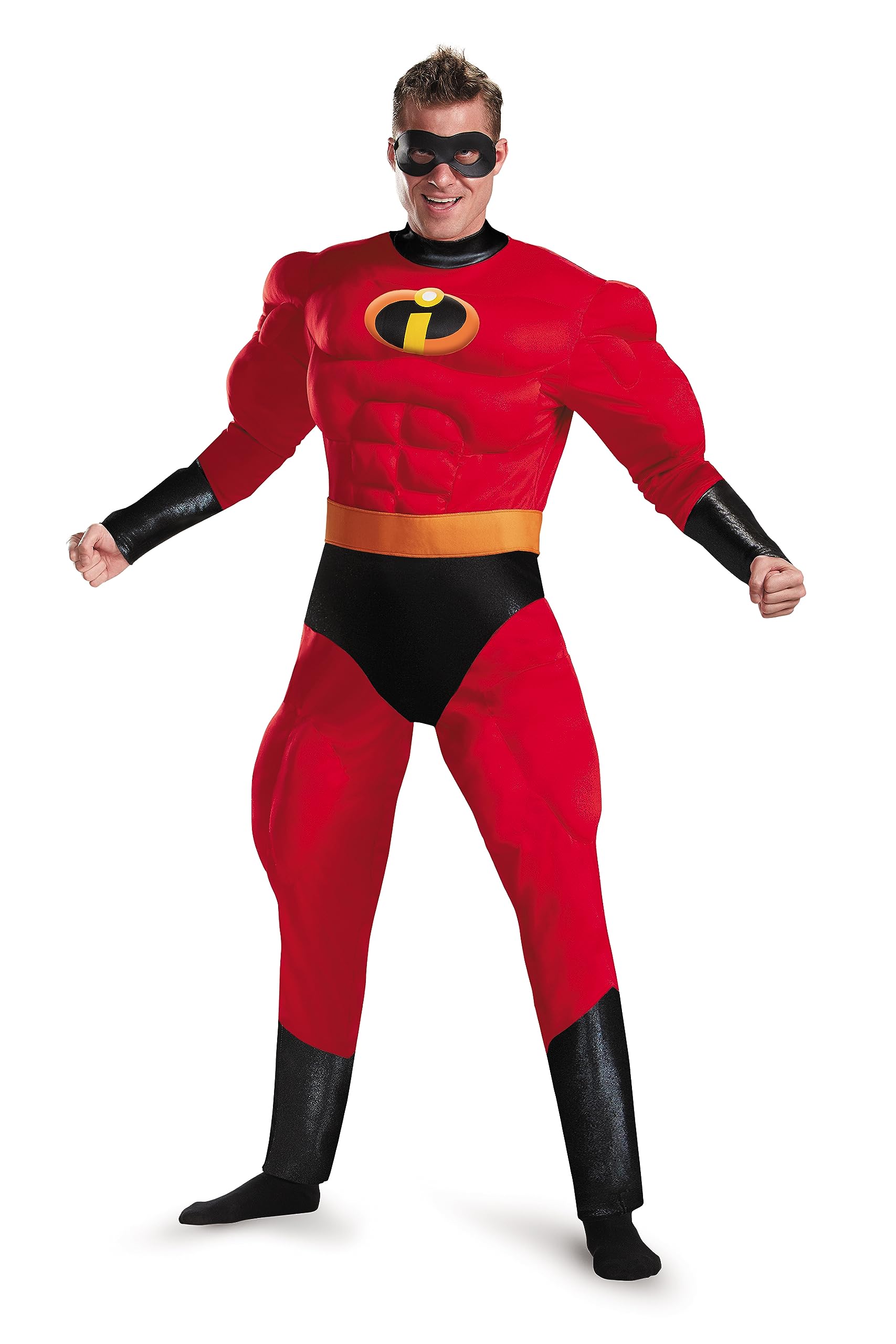 Disguise Mr. Incredible Deluxe Muscle Adult Costume - Red, X-Large (42-46)