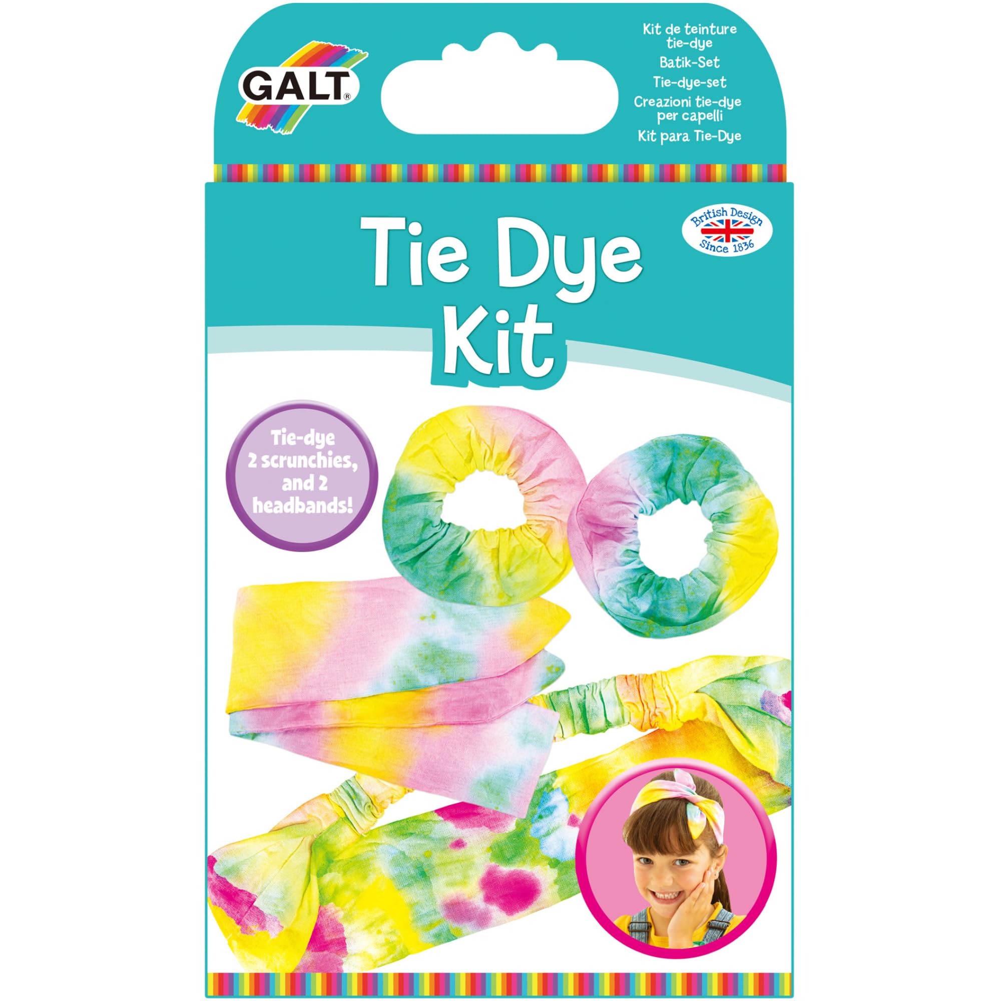 Galt Tie Dye Kit - Craft Kit for Kids, Make Your Own Tie-Dye Headbands & Scrunchies, Ages 5+ 2