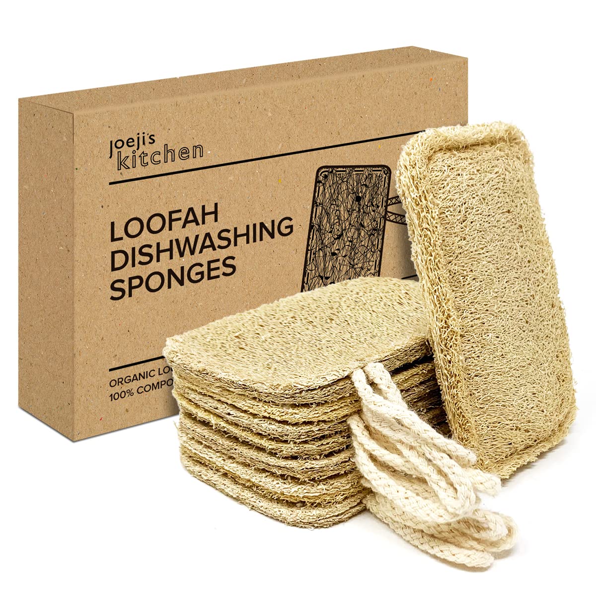 Joeji's Kitchen - Pack of 8 Natural Eco Dishwasher Sponges