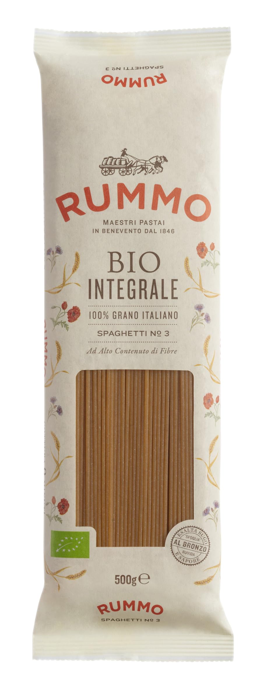Rummo Whole Wheat Spaghetti No. 3 - 500g Italian High-Fibre Pasta 1
