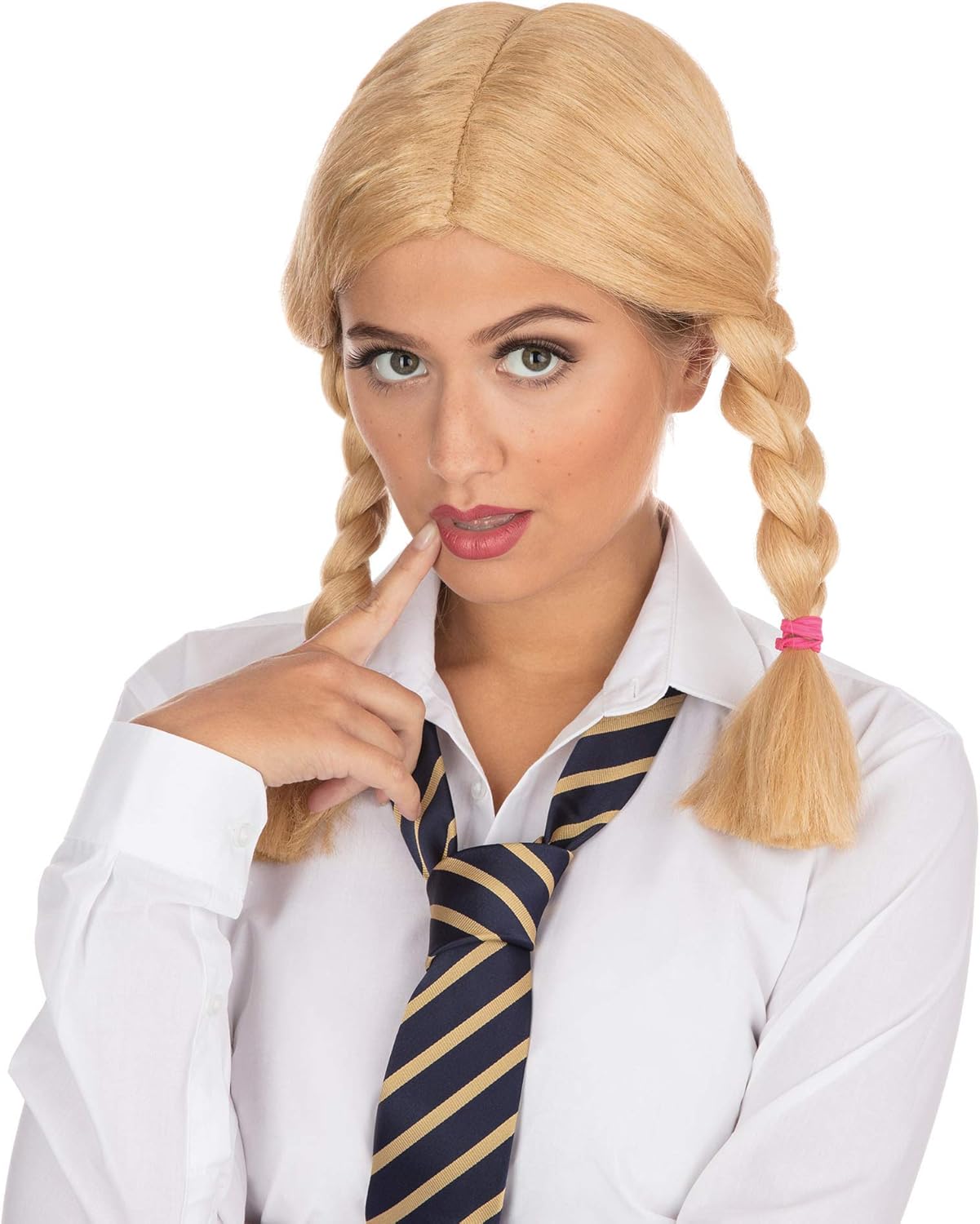 Bristol Novelty Schoolgirl Blonde Wig, One Size