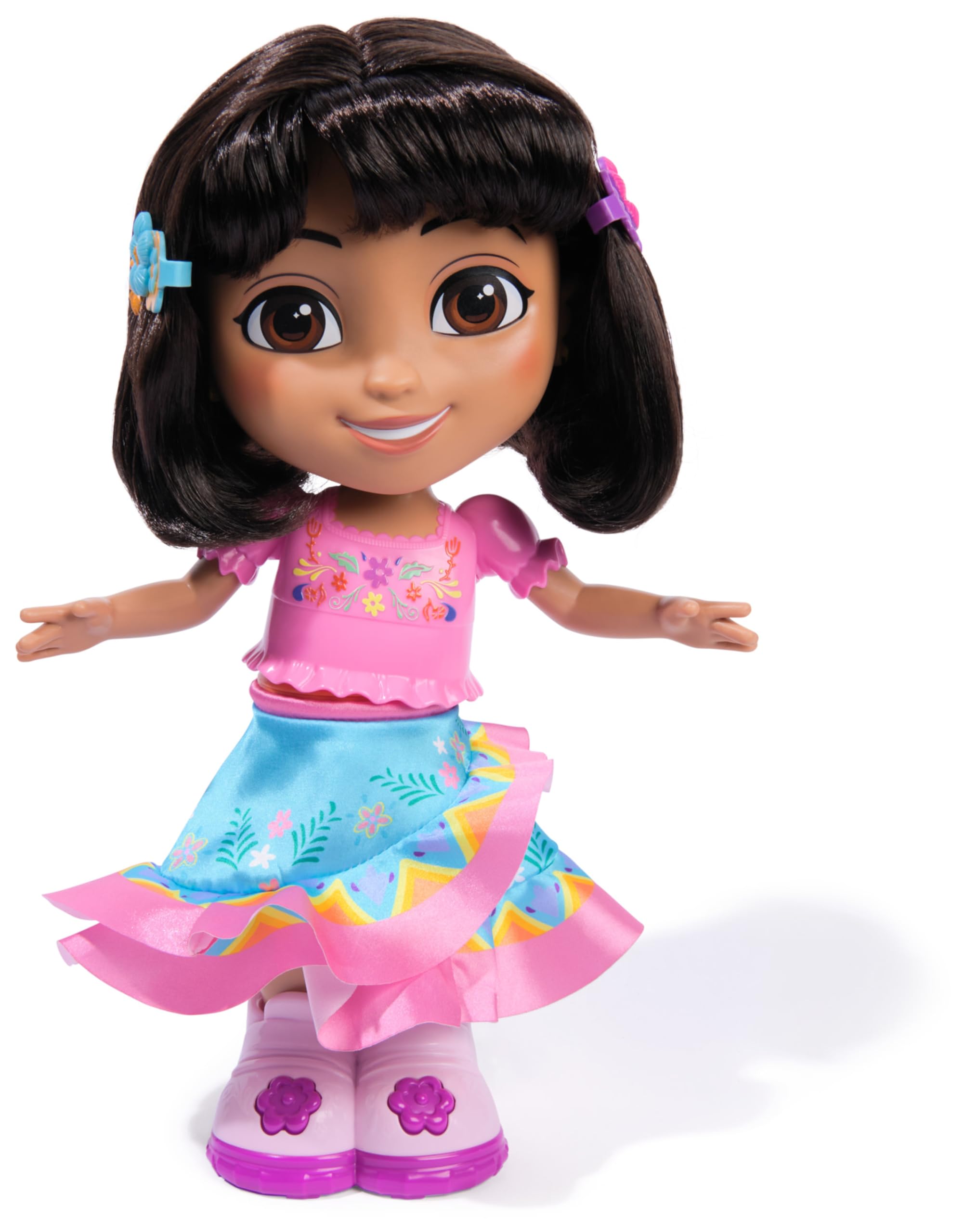 DORA Dance with Me Dora Interactive Dancing Doll | Bilingual | Includes 2 Skirts | Ages 3+ 4