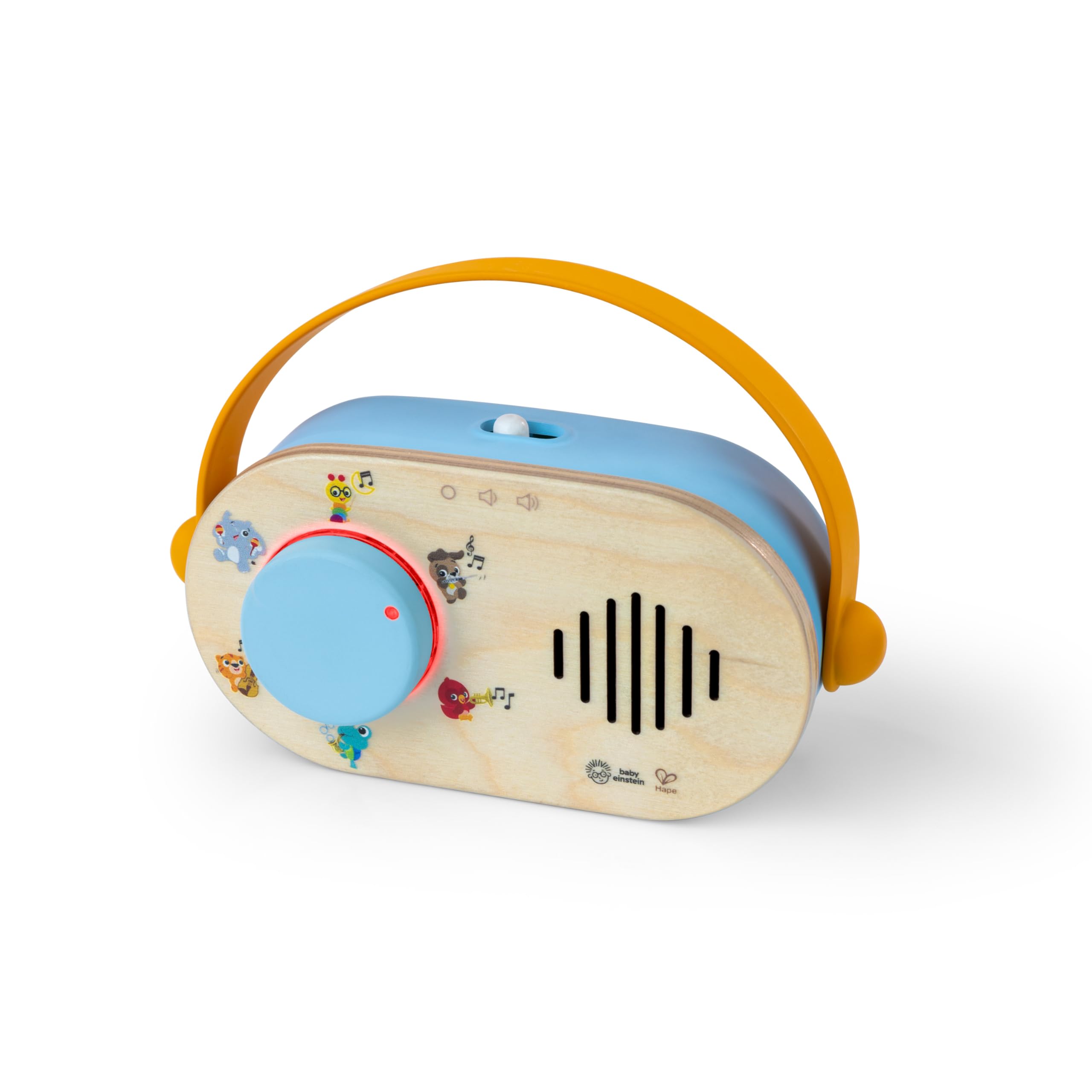 Baby Einstein + Hape Discovery Radio Toy - Musical Light-Up Radio with 30 Melodies & 12 Animal Sounds, Ages 6 Months+