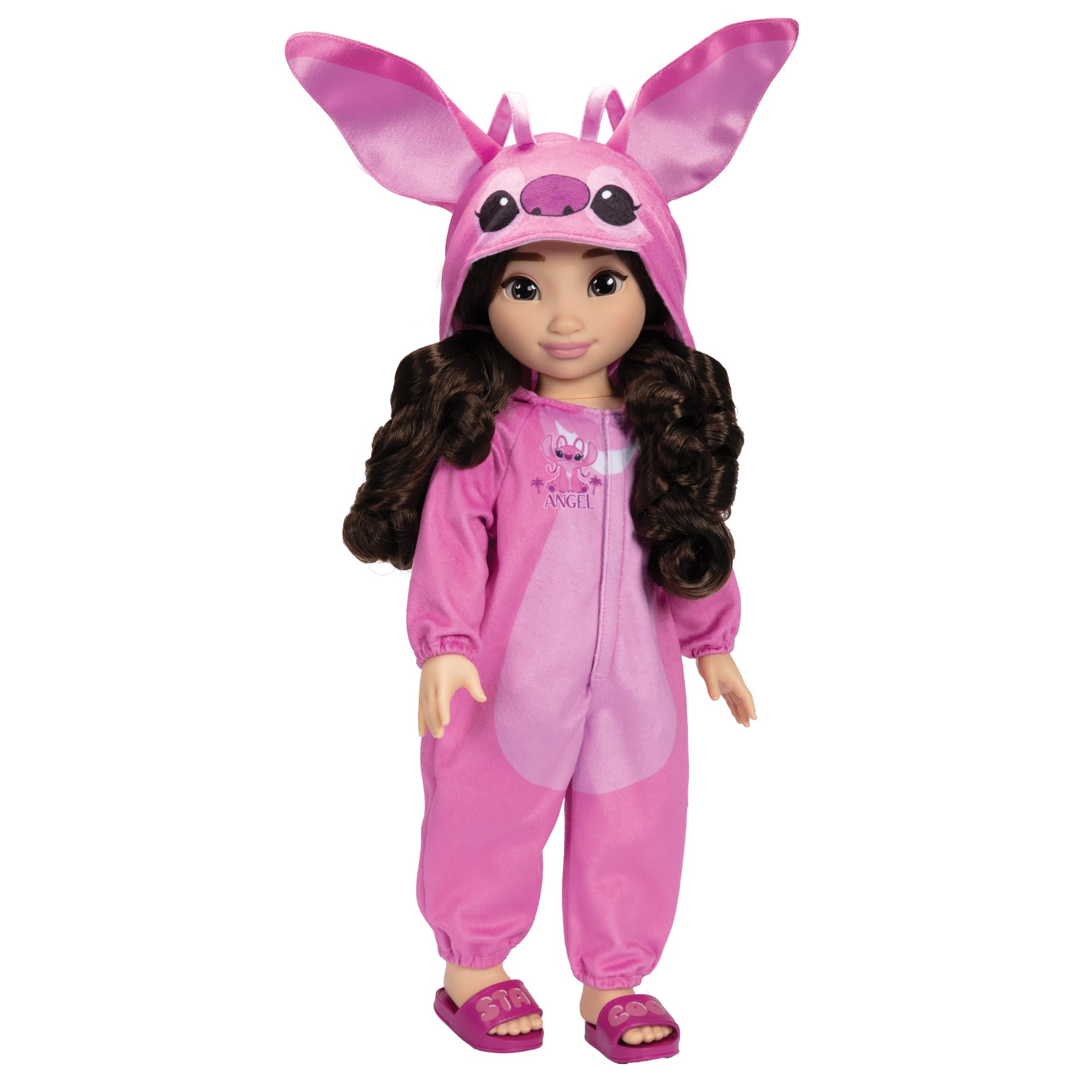 Disney ILY 4ever Angel 45cm Soft Doll - Brown Hair, Includes Onesie & Sleepover Accessories