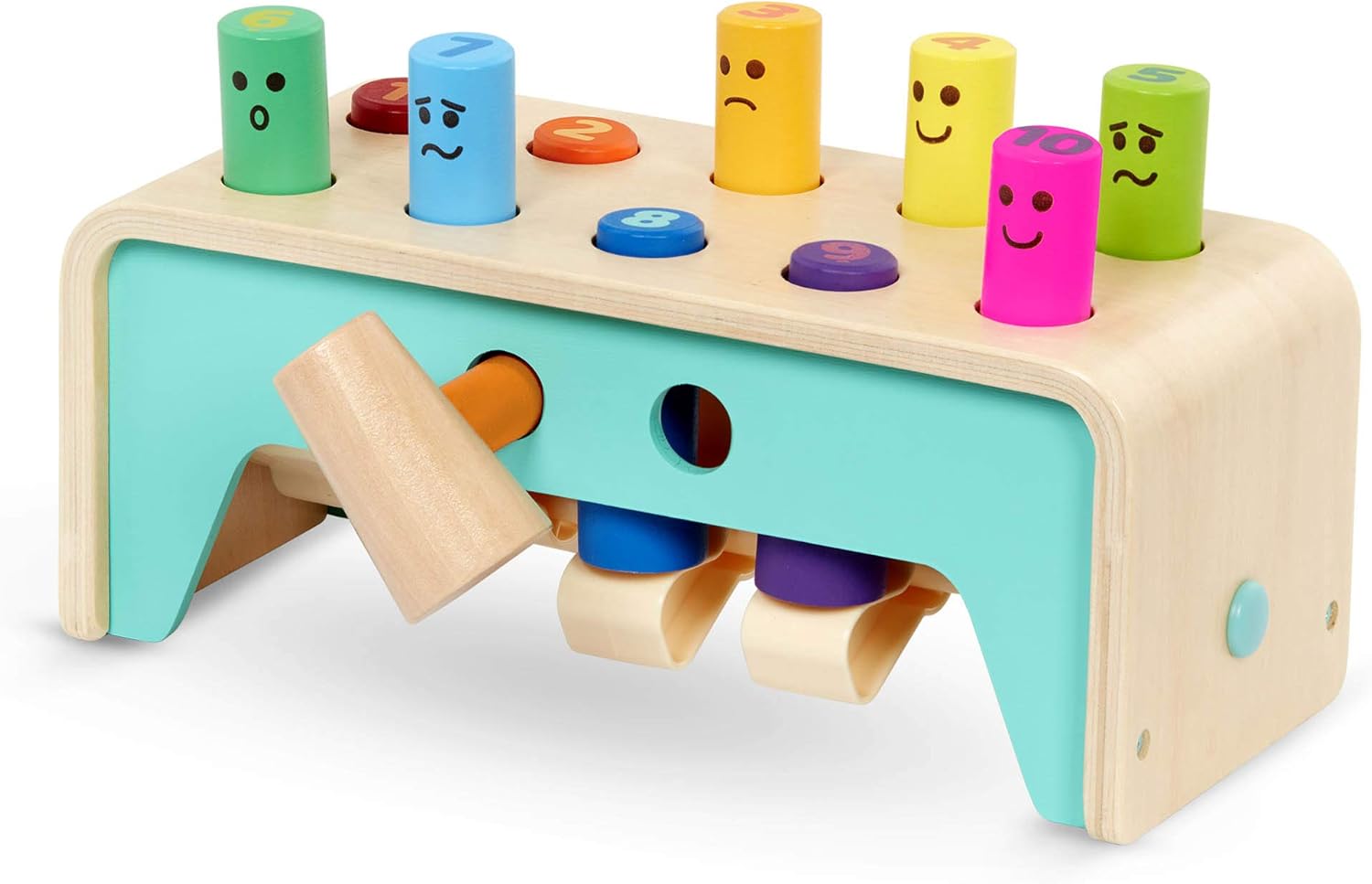 Battat Wooden Pounding Bench Toy - Hammering Pegs Playset for Toddlers 12 Months+ 2