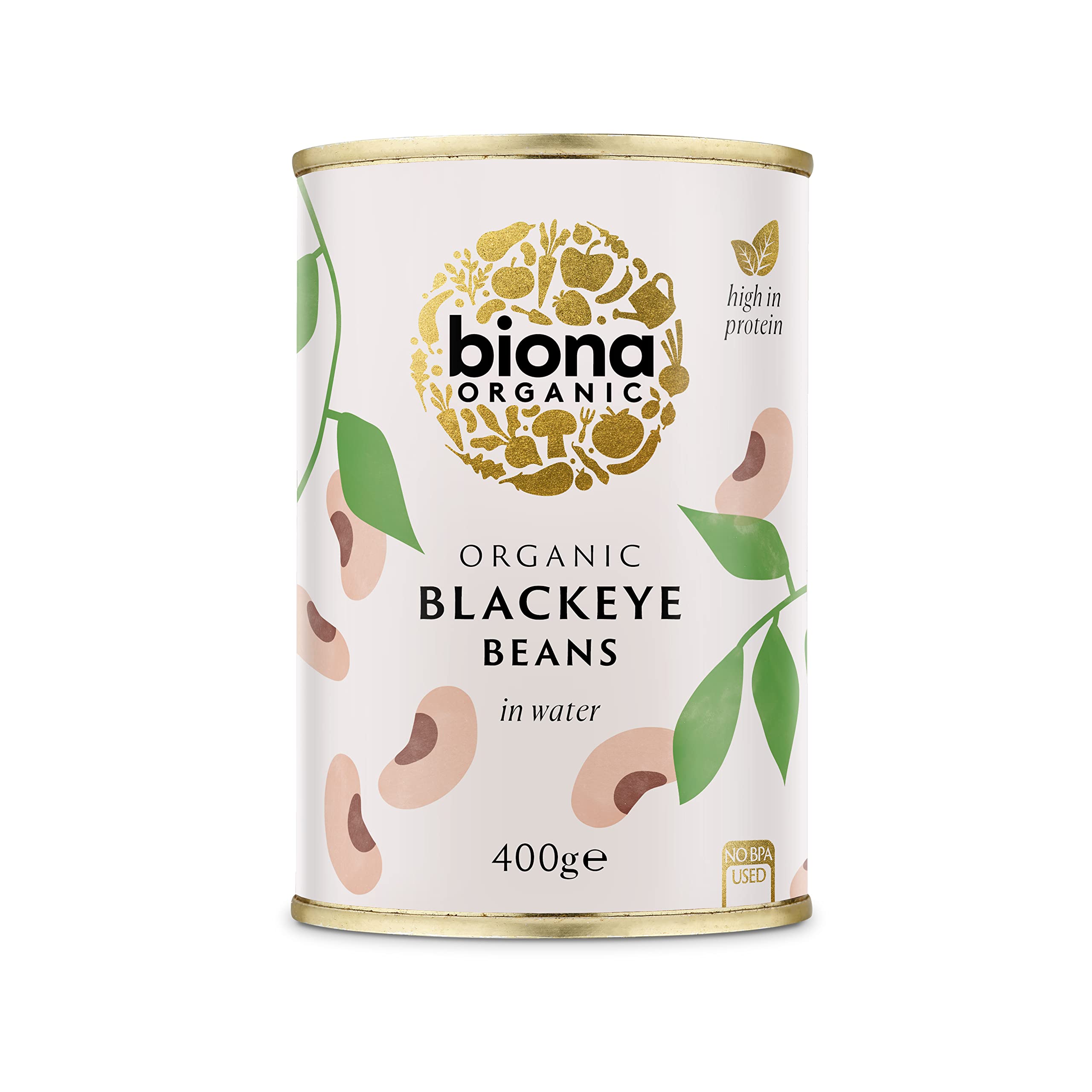 Biona Organic Blackeye Beans in Water - 400g Canned Legumes 1