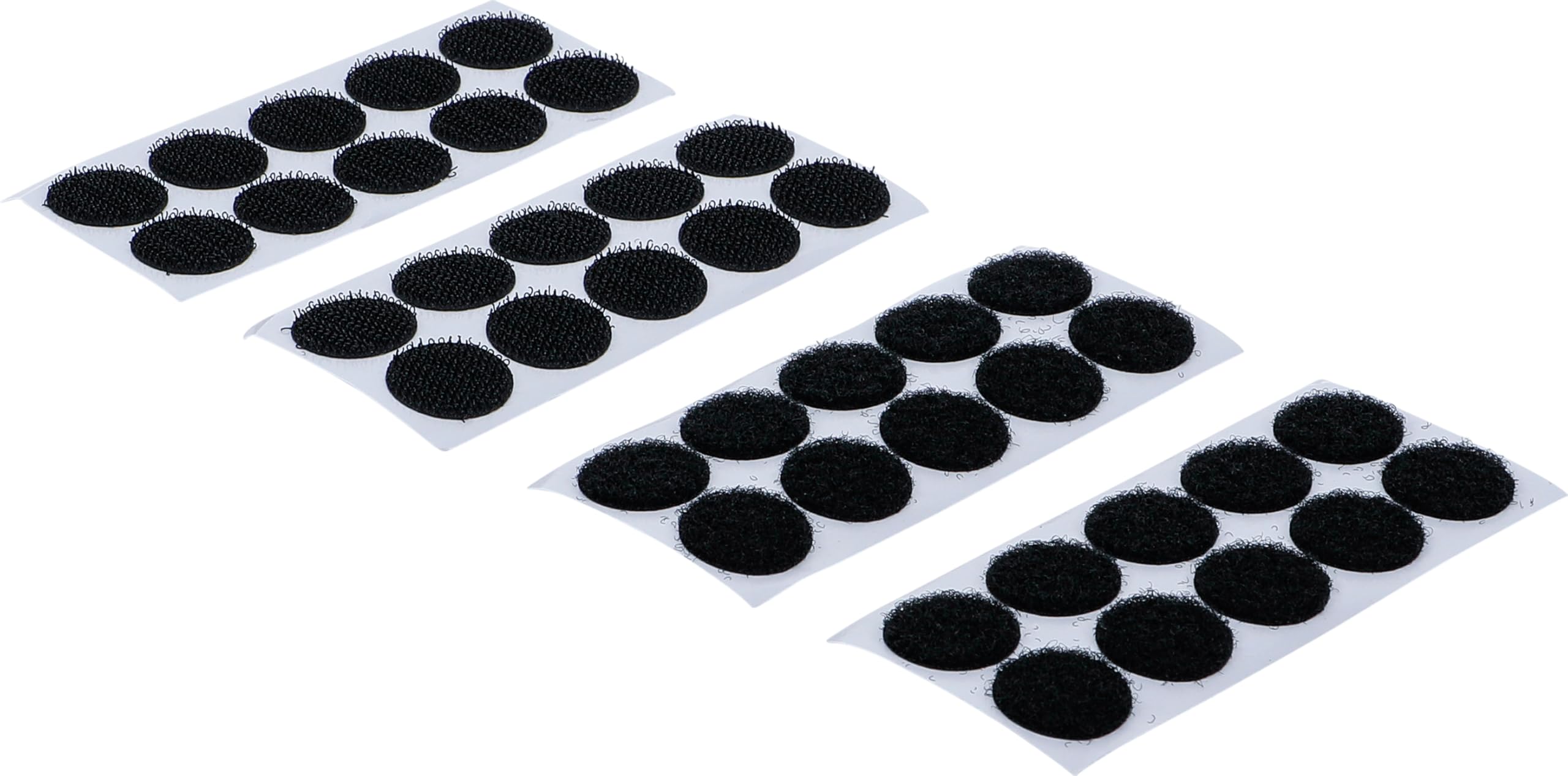 BGS Do it yourself Hook & Loop Dots - Self-Adhesive Black Fasteners | 20mm Diameter | 40 Pcs