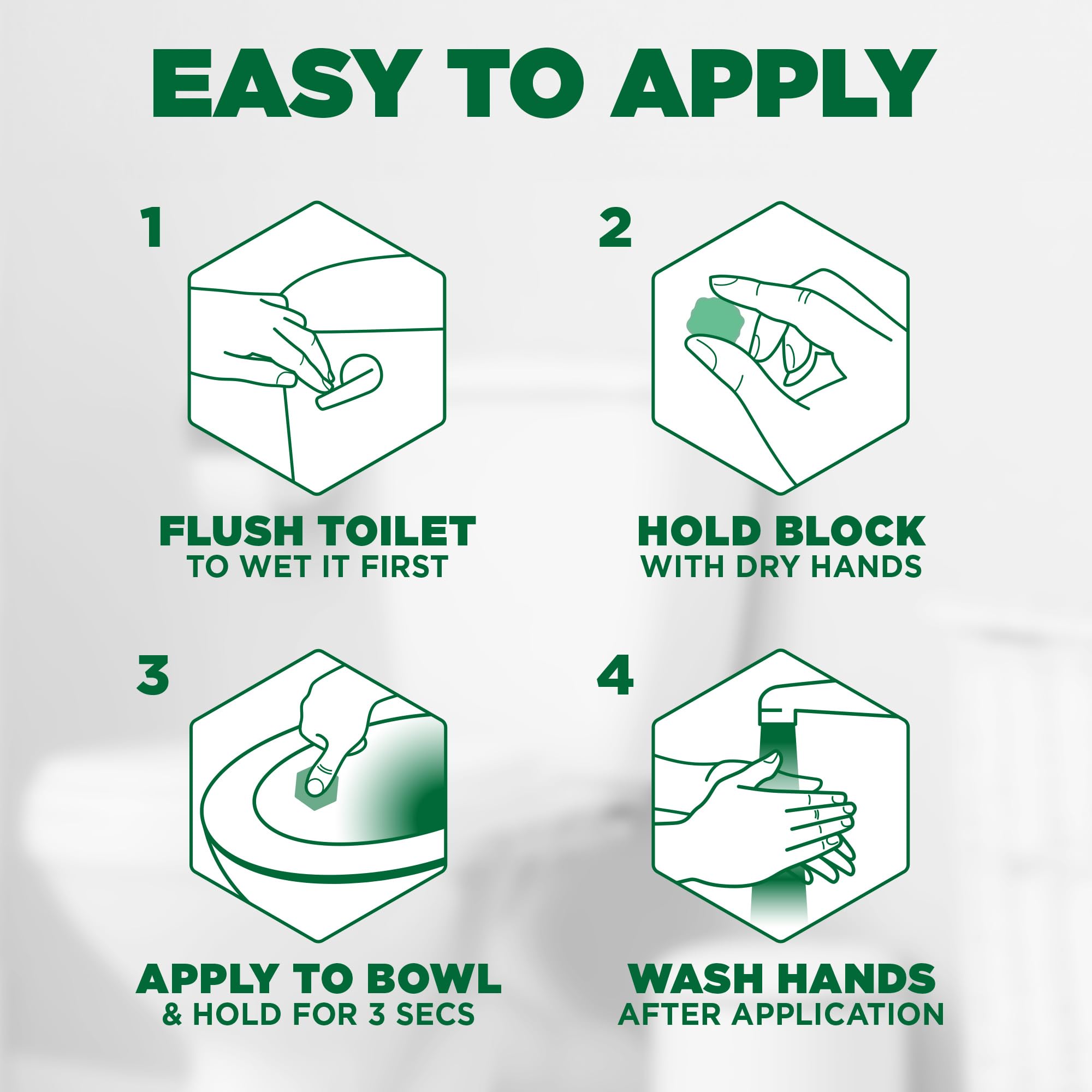 Harpic Hygienic Fresh Sticker Adhesive Toilet Block, Pine Scent, 12 Count Pack
