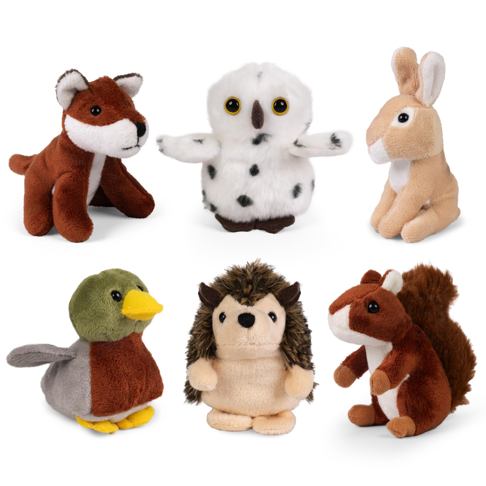 Living Nature Wildlife Buddies - 6 x Realistic Mini Woodland Plush Toys for Kids & Collectors 1