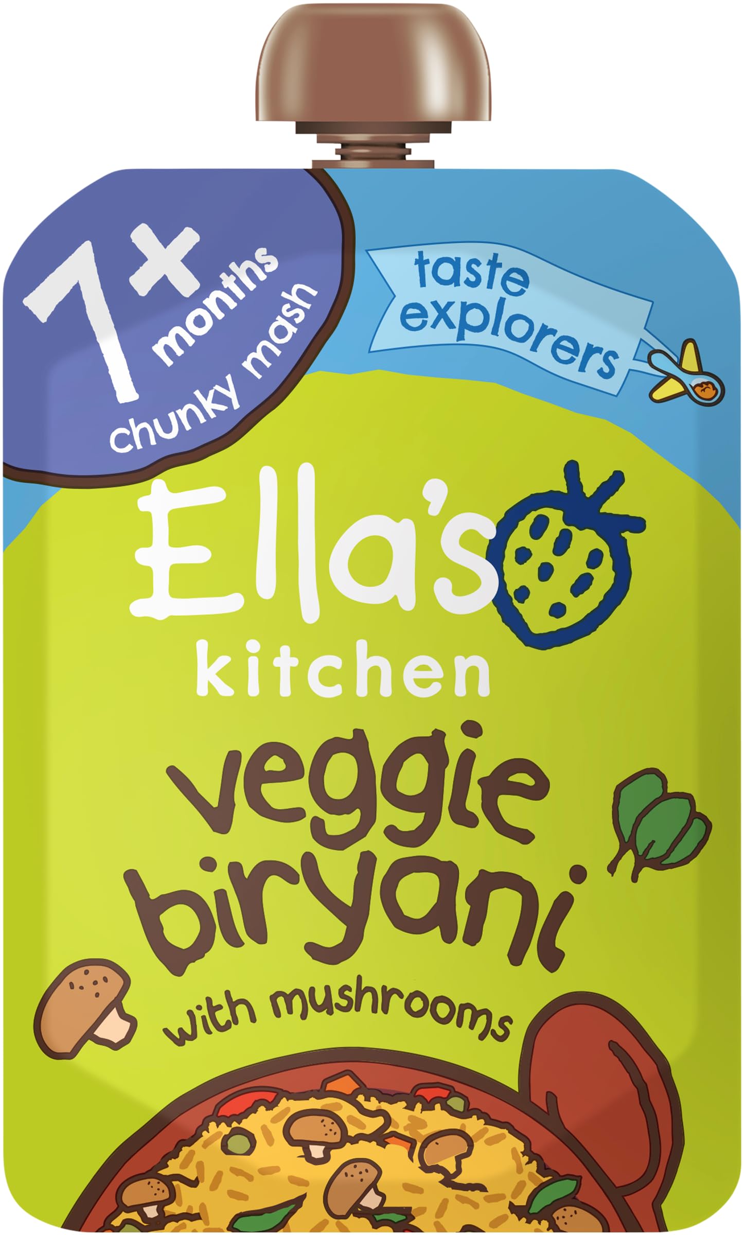 Ella's Kitchen - Veggie Biryani Stage 2 Organic Baby Meal 130g 1