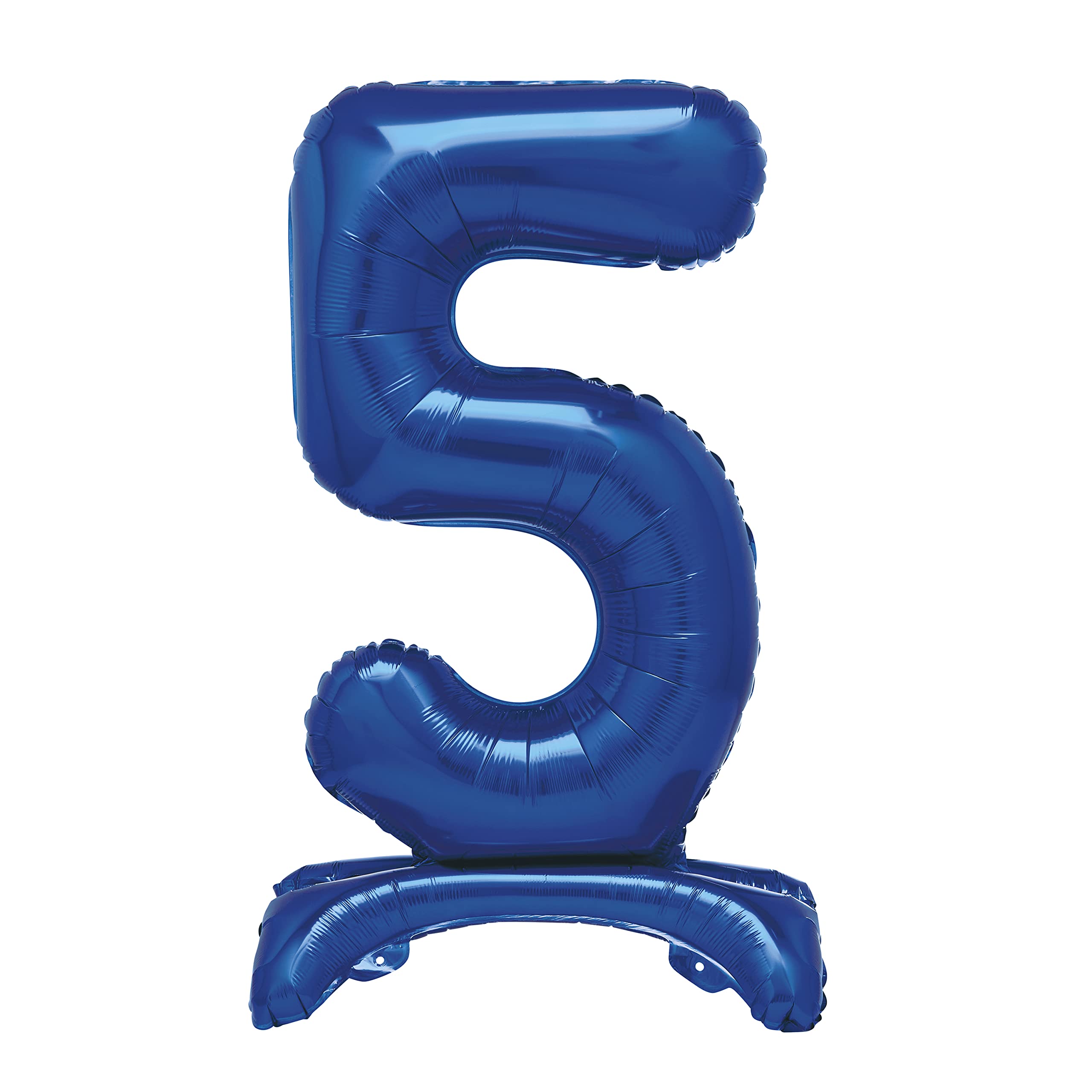 Unique Blue Standing Number 5 Foil Balloon 30" - Giant Air-Fill Birthday Decoration 1