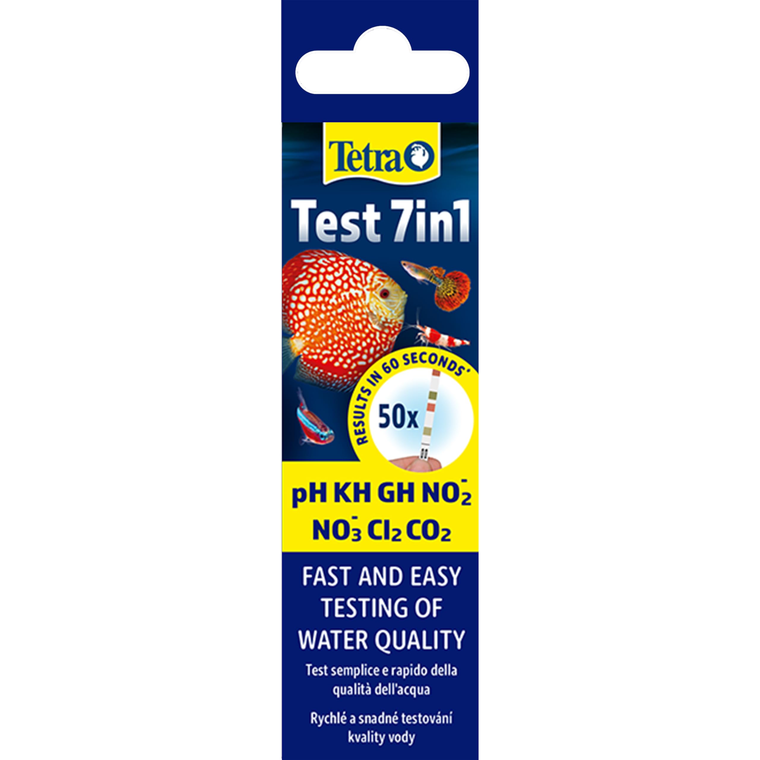 Tetra 7in1 Aquarium Water Testing Kit - Measures pH, GH, KH, NO2, NO3, Cl2, CO2