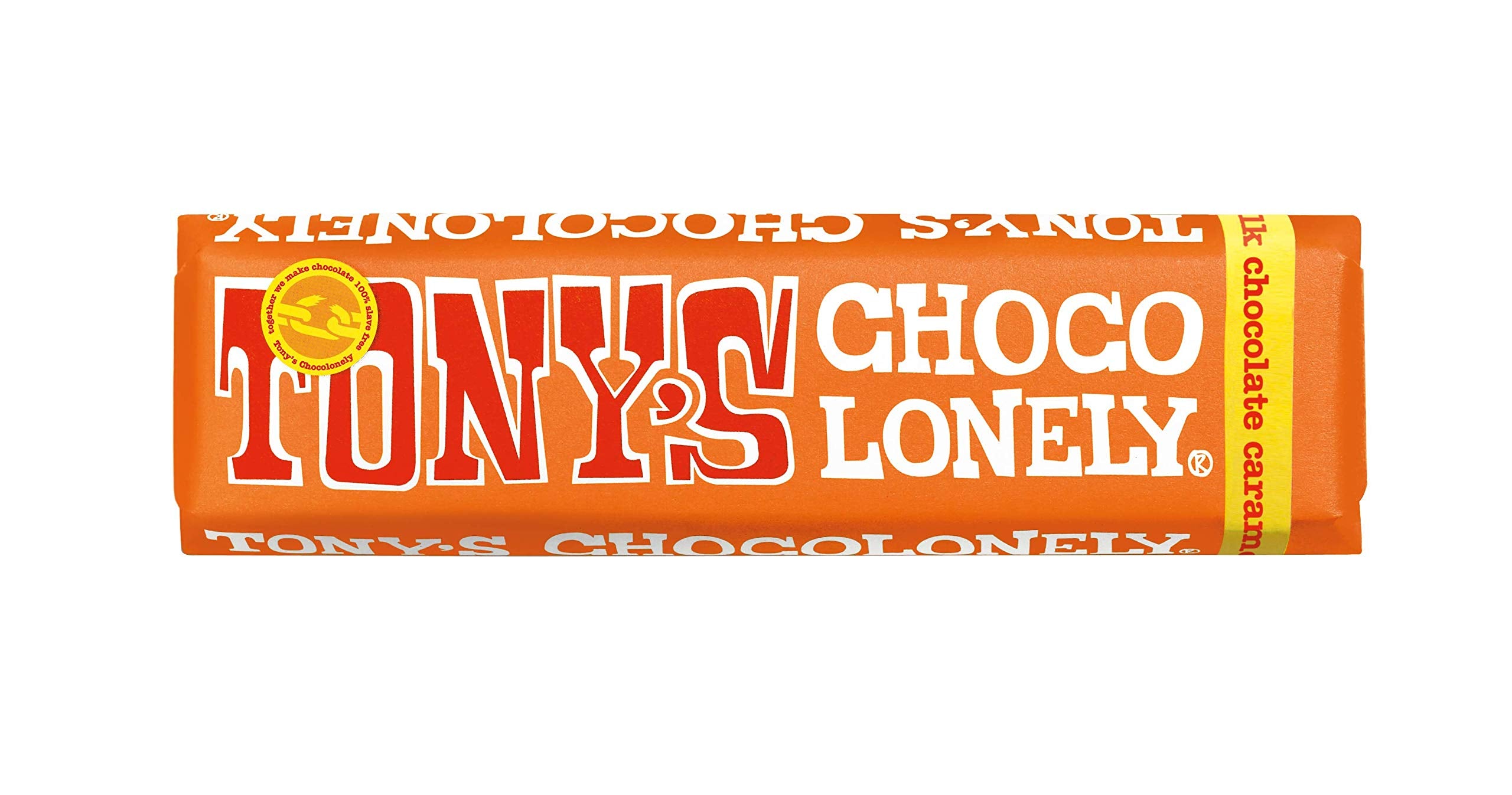 Tony's Chocolonely Milk Chocolate Caramel and Sea Salt Bar - 47g | Fairtrade
