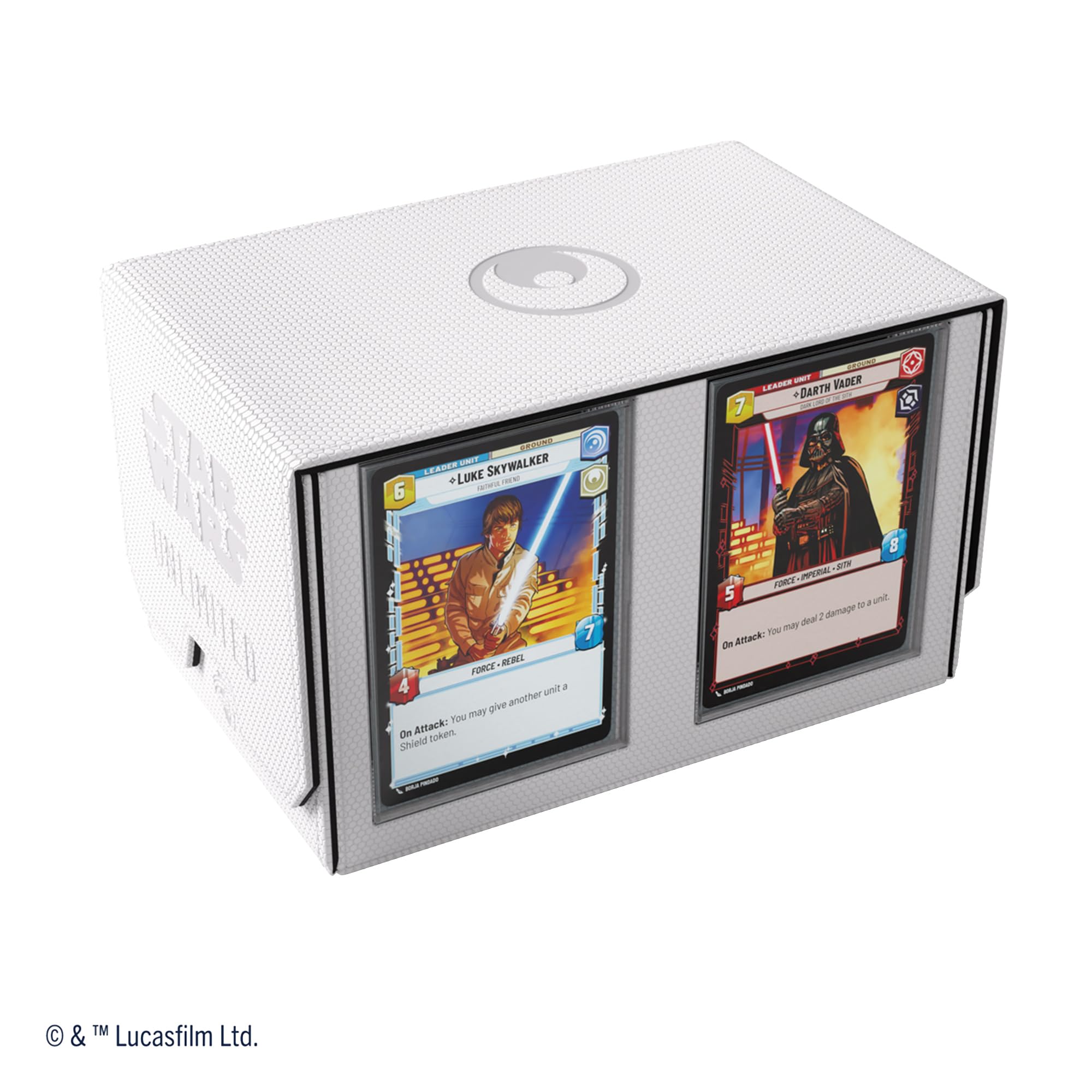 Gamegenic Star Wars Unlimited Double Deck Pod - White/Black | Holds 2 Double-Sleeved Decks