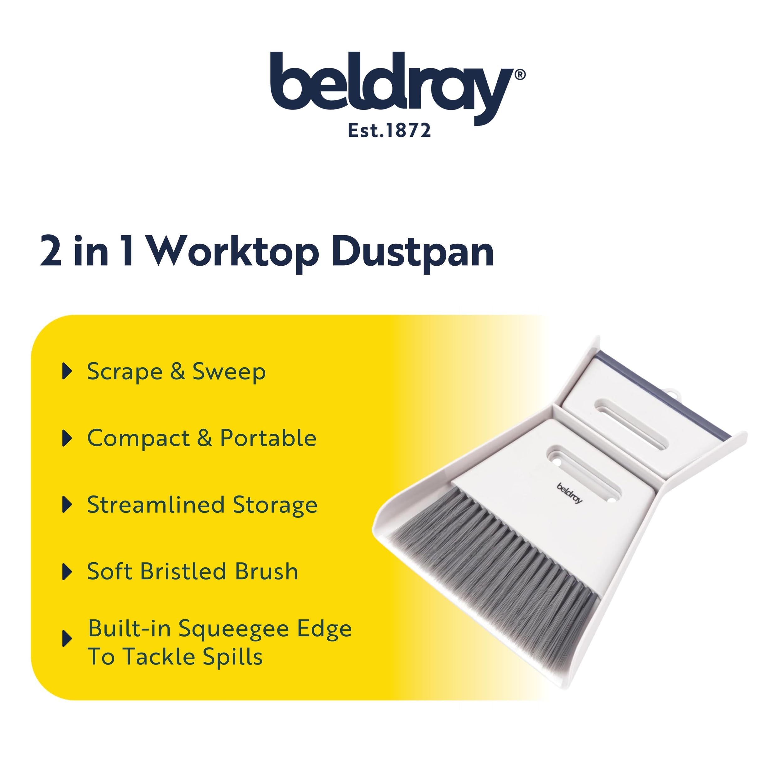Beldray Deep Clean 2 in 1 Worktop Dustpan & Brush Set – Grey 4