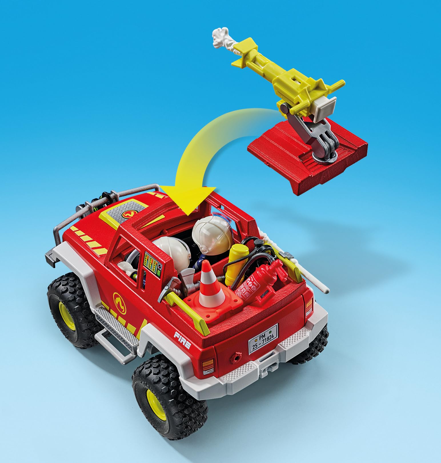 Playmobil Fire Truck Playset - Red, Plastic, Ages 4+