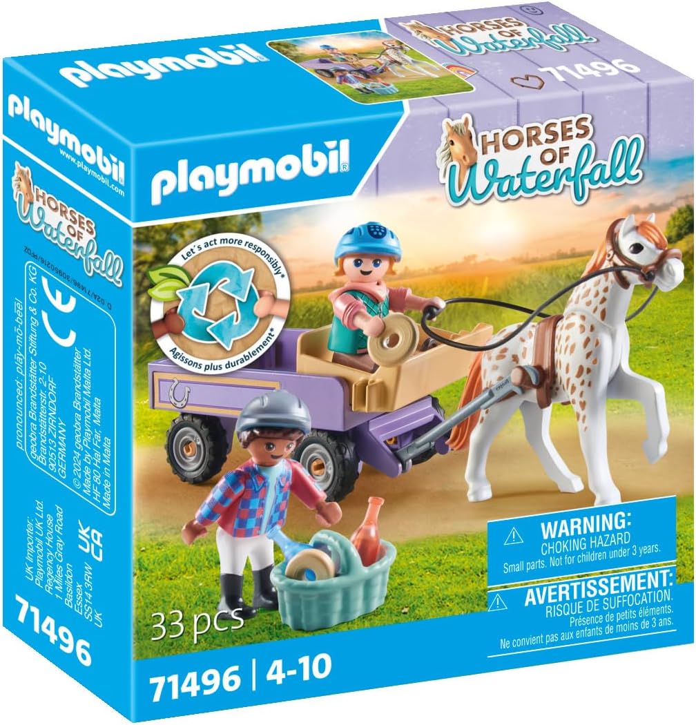 Playmobil 71496 Horses of Waterfall: Pony Carriage Playset for Kids 4+ 4