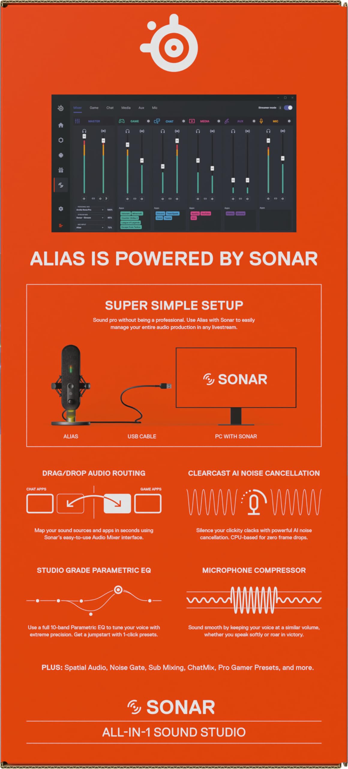 SteelSeries Alias USB Mic for PC – 3x Bigger Capsule for Gaming, Streaming, Podcasting 6