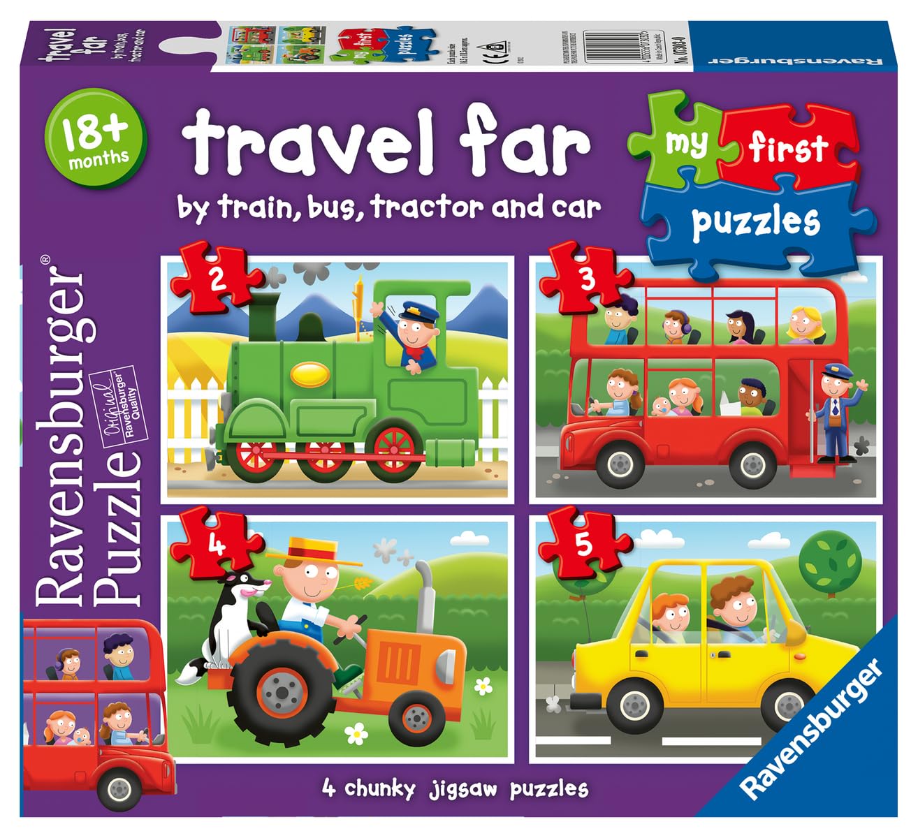 Ravensburger Travel Far My First Jigsaw Puzzles - Educational Vehicle Puzzles for Toddlers 18 Months+ 1