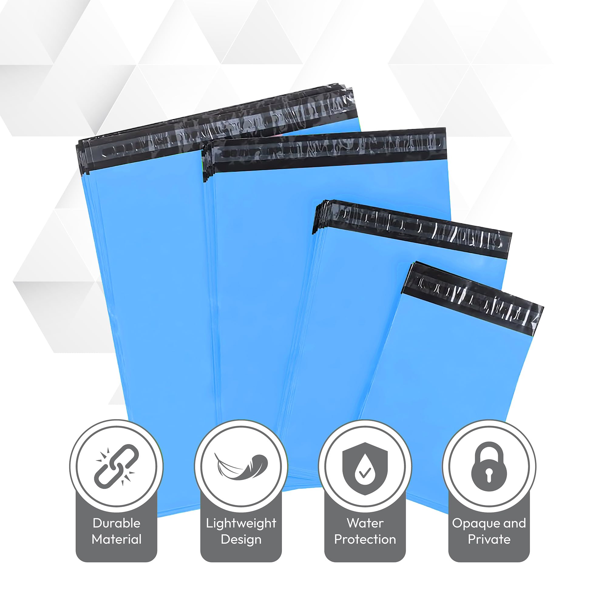 delka Polyethylene Padded Envelope Mailers - 100 Pack Blue Self-Seal | Tear-Resistant