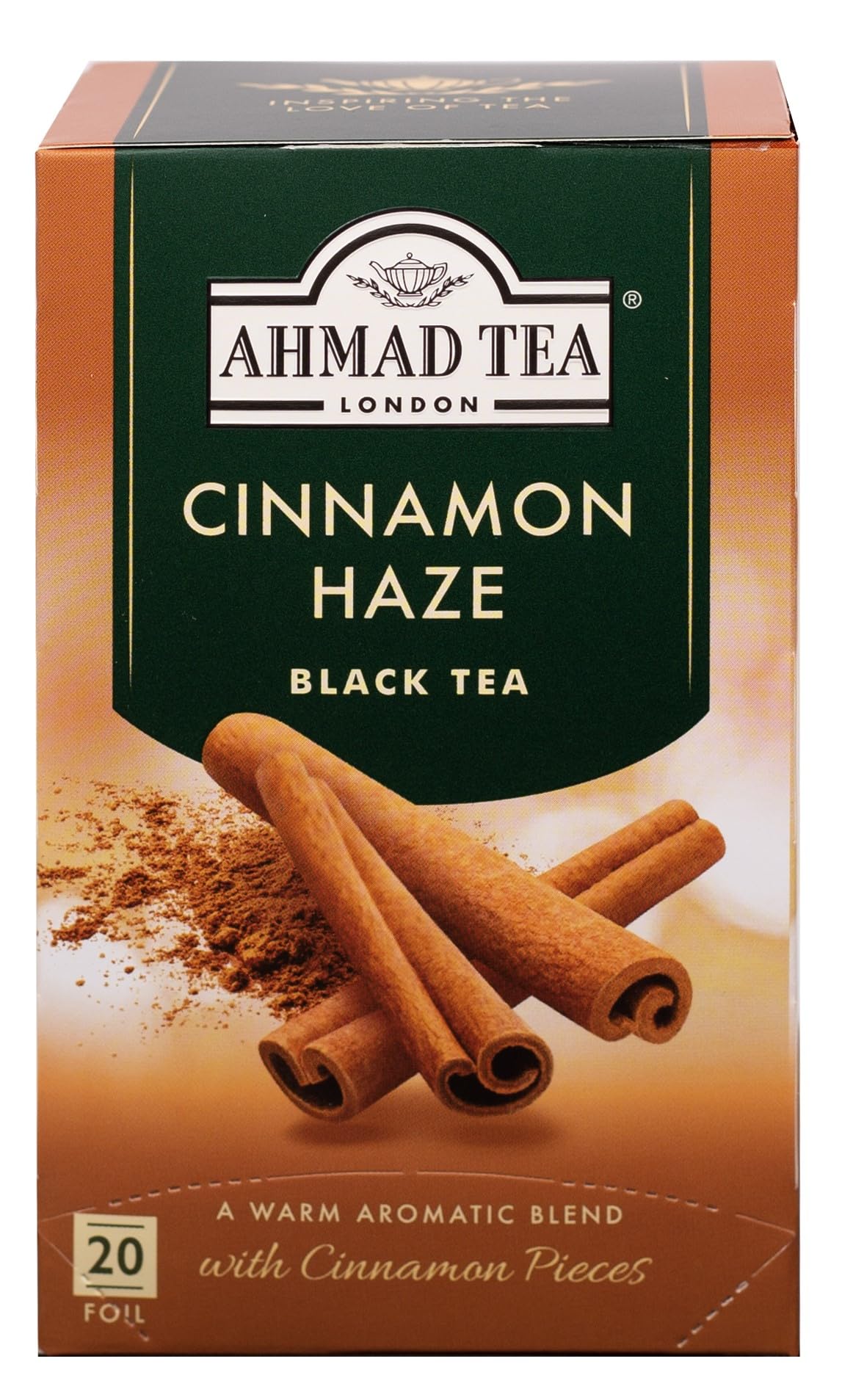 Ahmad Tea Cinnamon Haze Black Tea - 20 Teabags | Kenyan & Malawian Blend | Contains Caffeine