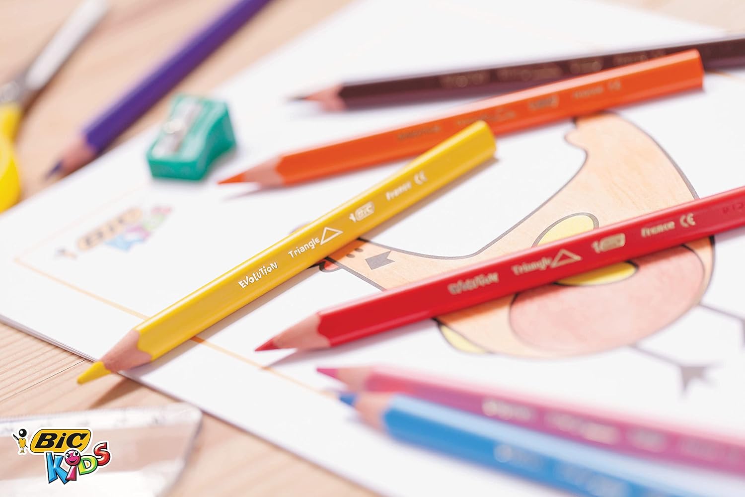 BIC Kids Evolution Triangle ECOlutions Colouring Pencils - 12-Pack for Kids 2+ 5