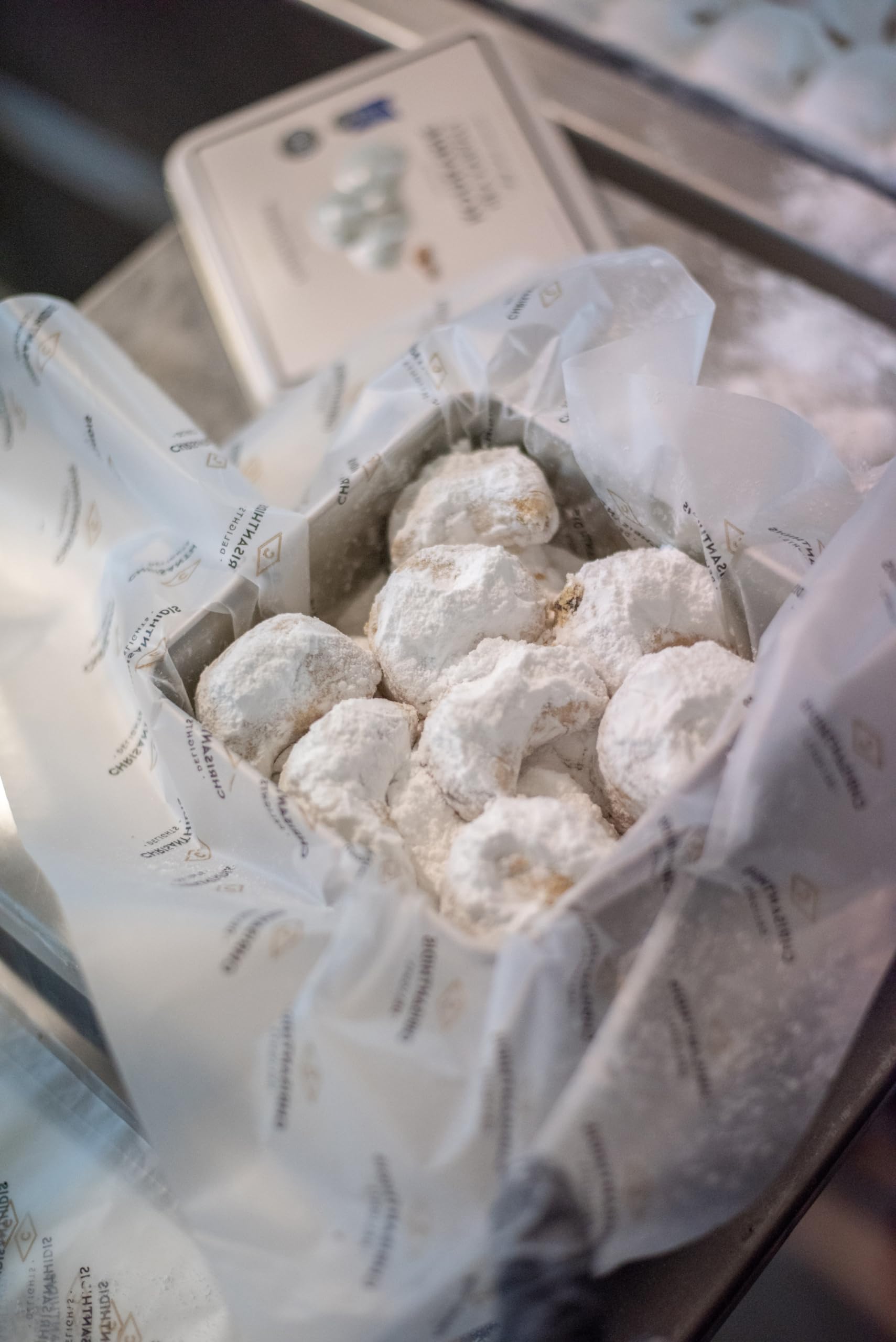 Chrisanthidis Delights Traditional Greek Shortbread Kourabie with Almonds - Buttery Crumbly Texture | Halal | 450g Metal Box 6