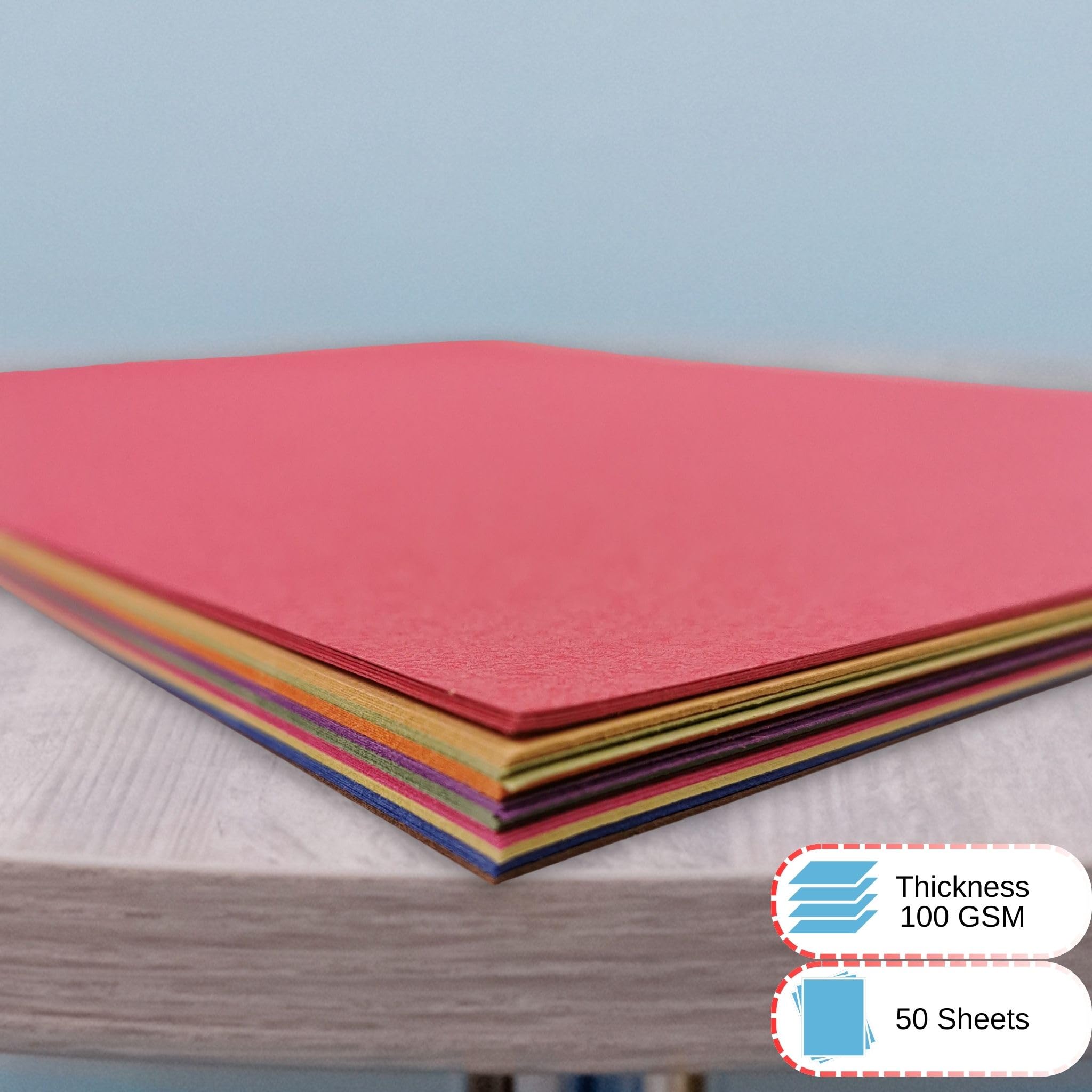 Be Creative Recycled Sugar Paper - A3 Bright Colours 50 Sheets | 100gsm | Arts & Crafts 3