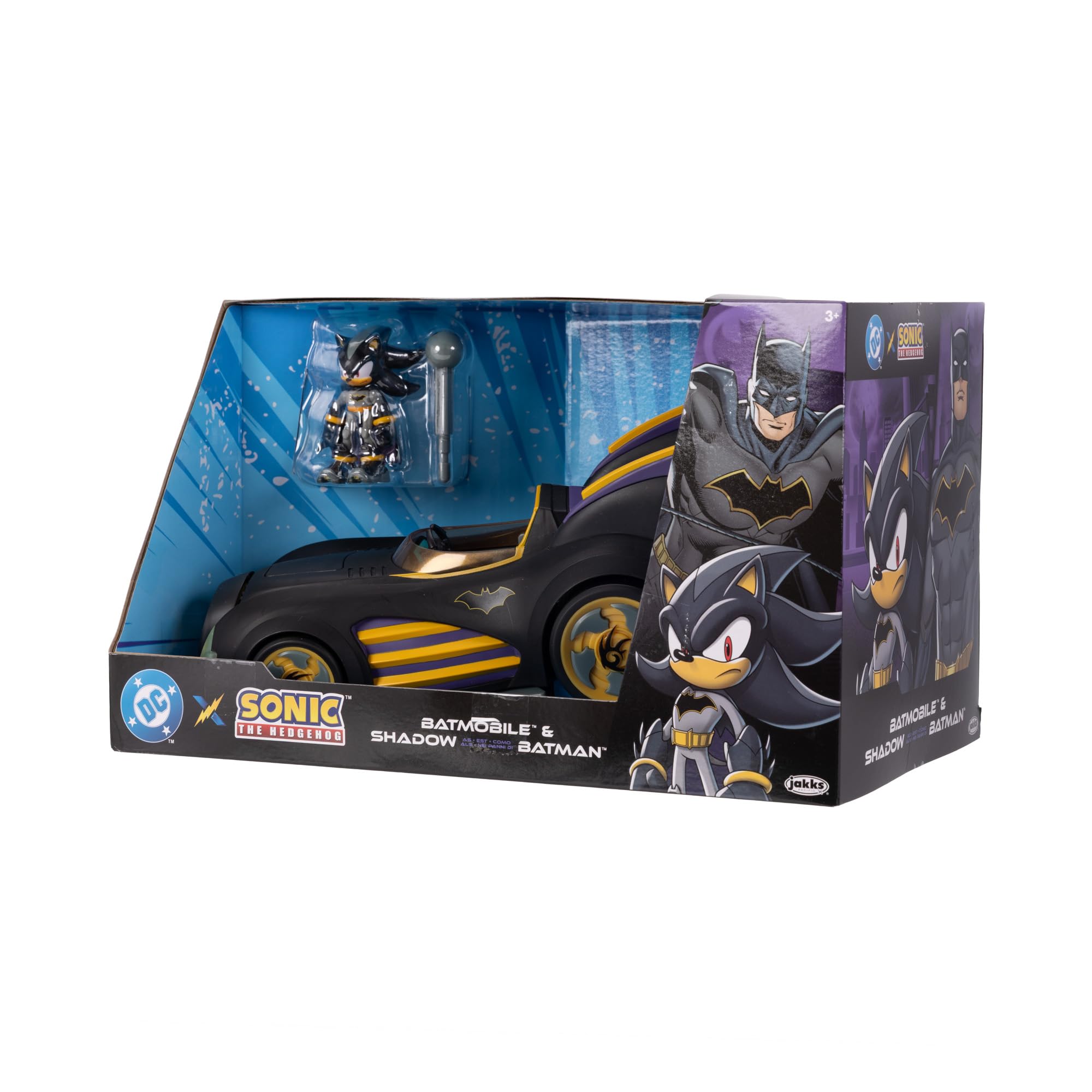 Sonic The Hedgehog Shadow as Batman with Feature Batmobile Action Figure Set | 2.5-inch Figure 6