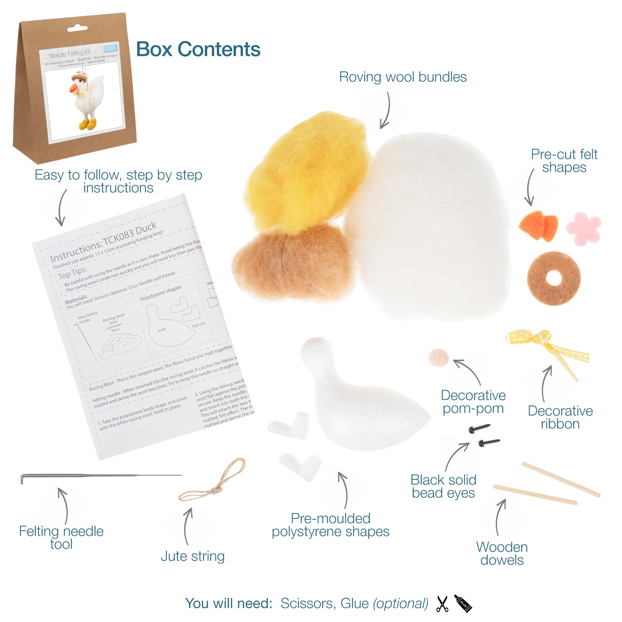 Trimits Needle Felting Craft Kit - Complete DIY Kit for Beginners with Wool, Needle & Instructions 3