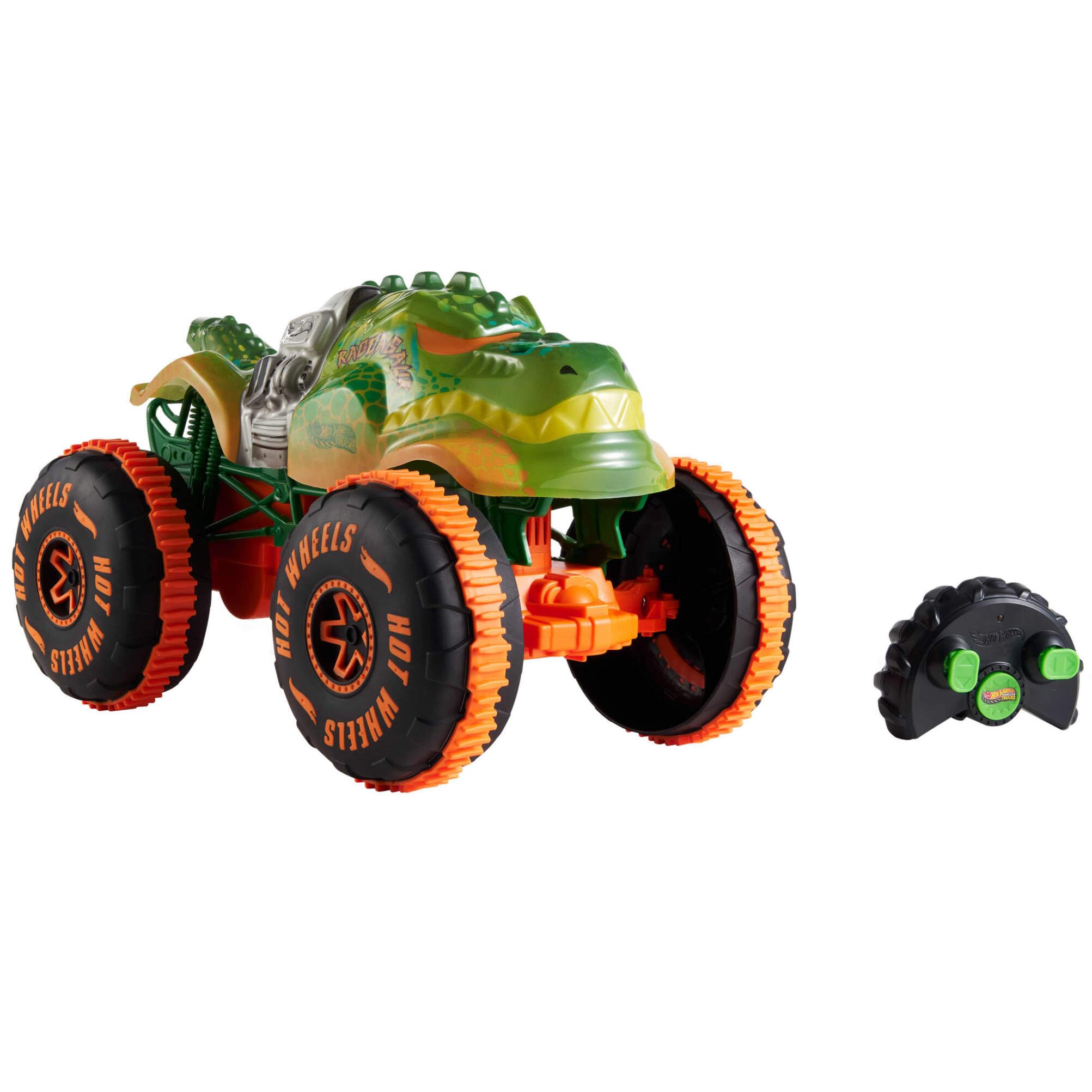 Hot Wheels Monster Trucks RC Rageasaur - 1:15 Scale Remote-Controlled Vehicle with Grip Action Tires & Wheelie Mode 7