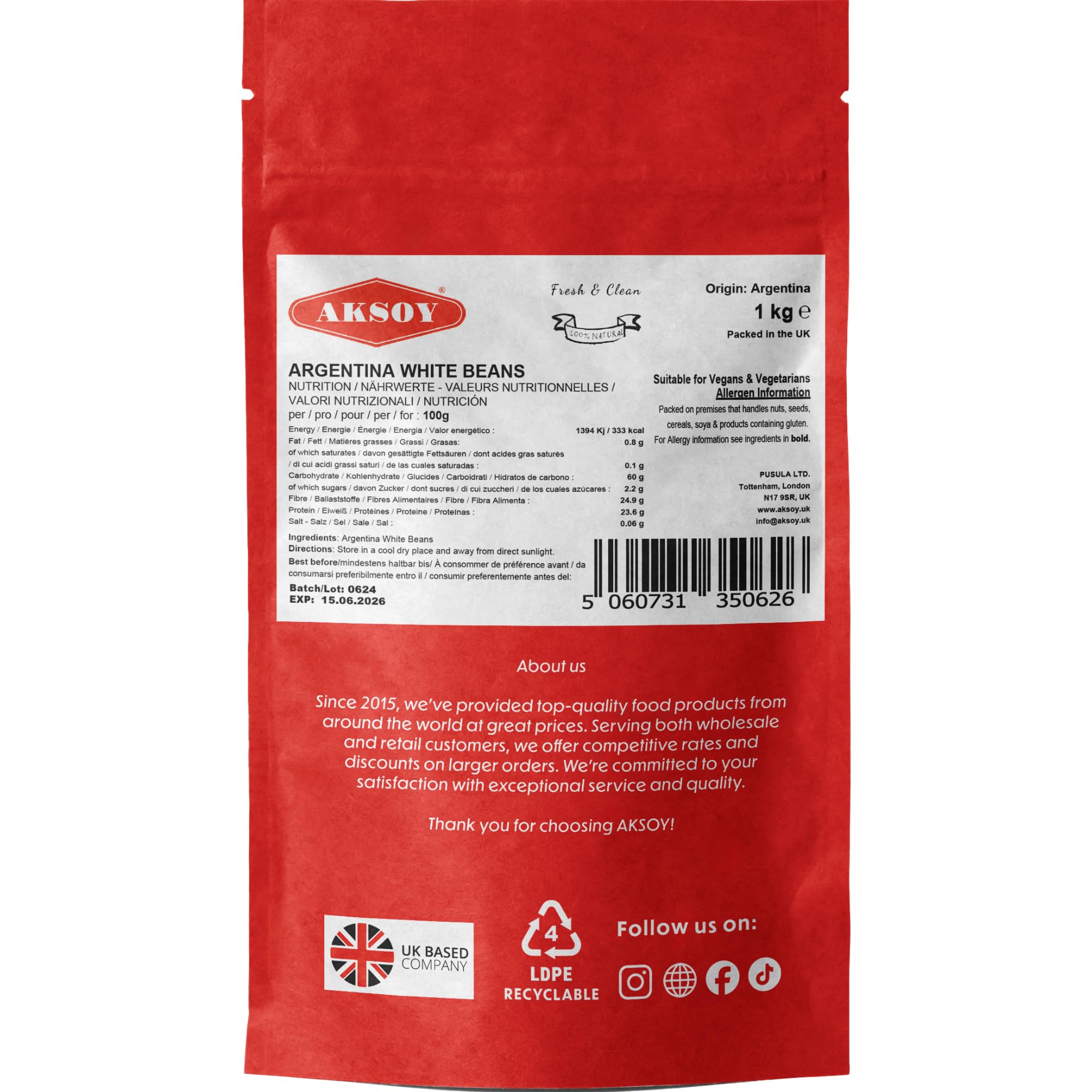 Aksoy Argentina White Beans 1KG - Premium White Beans for Stews, Soups, Salads & Casseroles 5