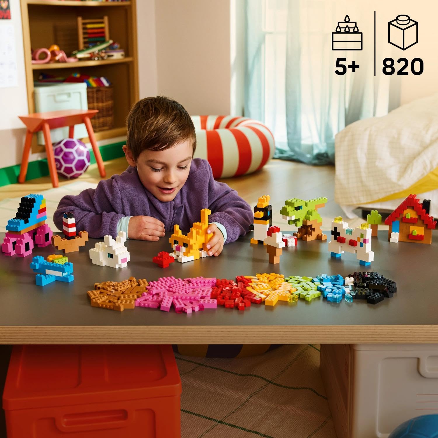 LEGO Classic Creative Colourful Bricks Set 11045 - 820 Pieces | Ages 5+ | Fine Motor Skills Toy 2