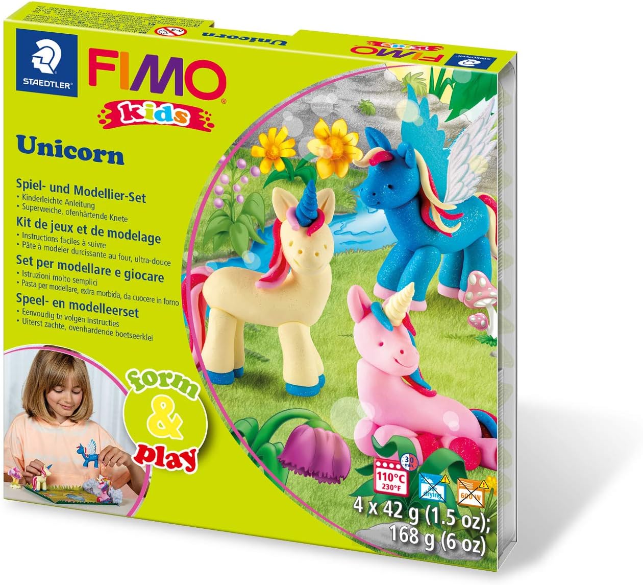 STAEDTLER FIMO Kids Unicorn Form and Play Set - Educational Arts & Crafts Toy for Children