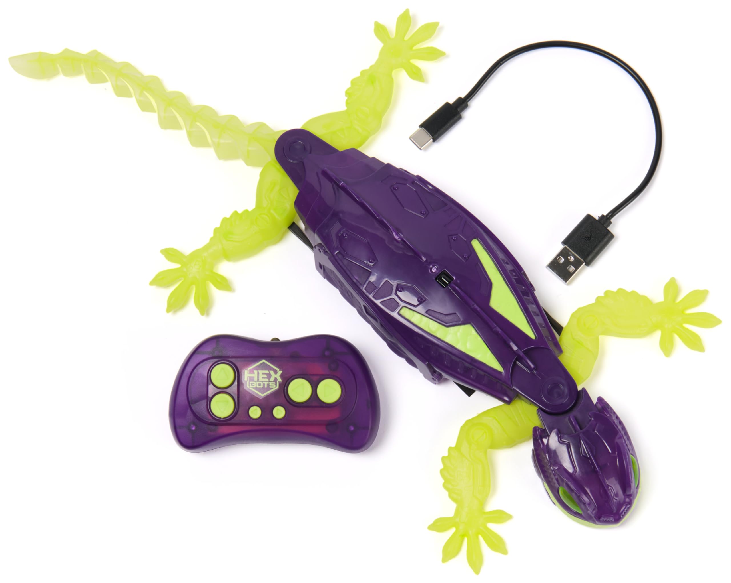 HEX BOTS Glow-in-the-Dark Gecko - Remote Control Wall-Crawling Robot Toy for Kids 4